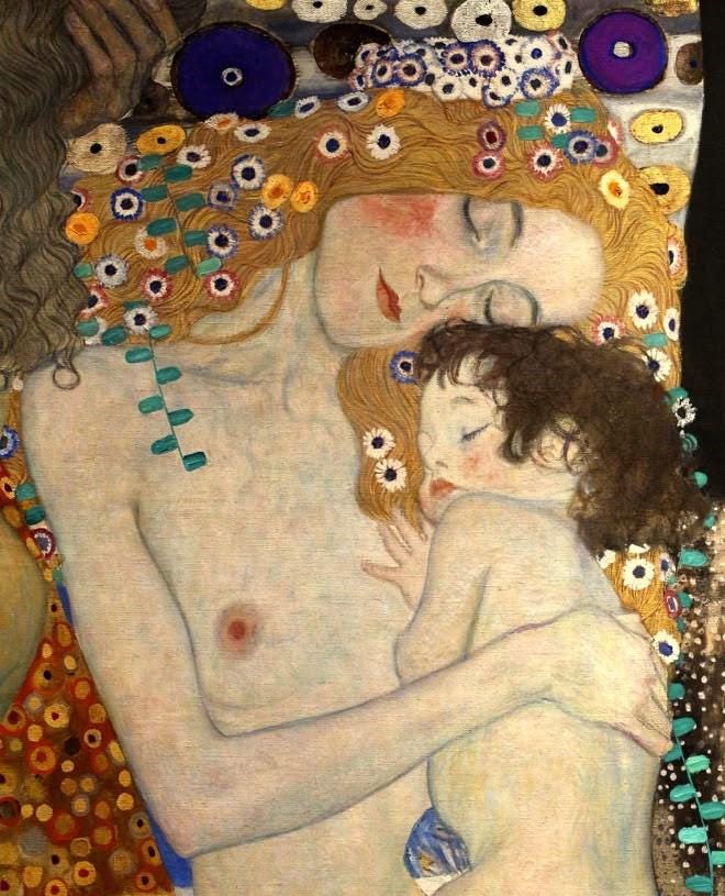 Gustav Klimt Mother And Child paint reproduction, Giclee Print Reproduction Painting, Fineart print on Hahnemüle or museum quality poster