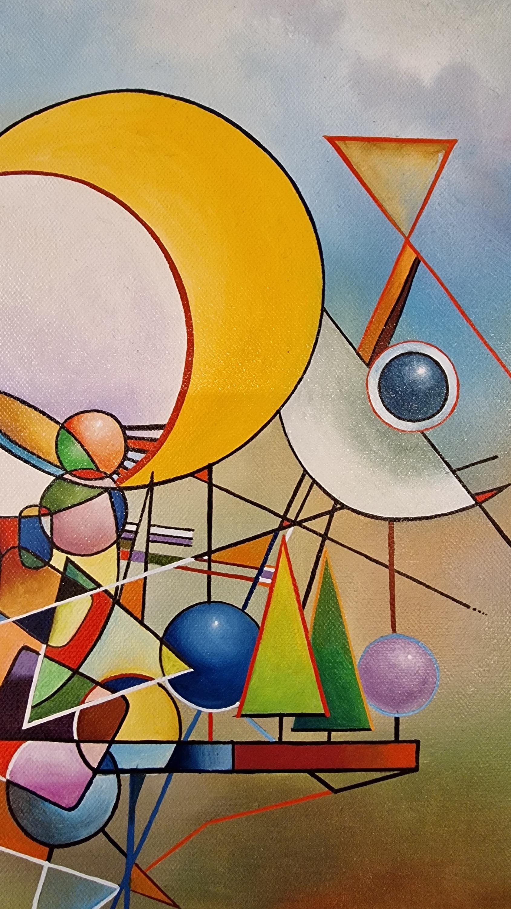 DANCING with the SUN Giclee Print Reproduction Painting, Modern Heavyweight Canvas, 3D hand finish print with brush strokes, Large wall arts FOSHE ART