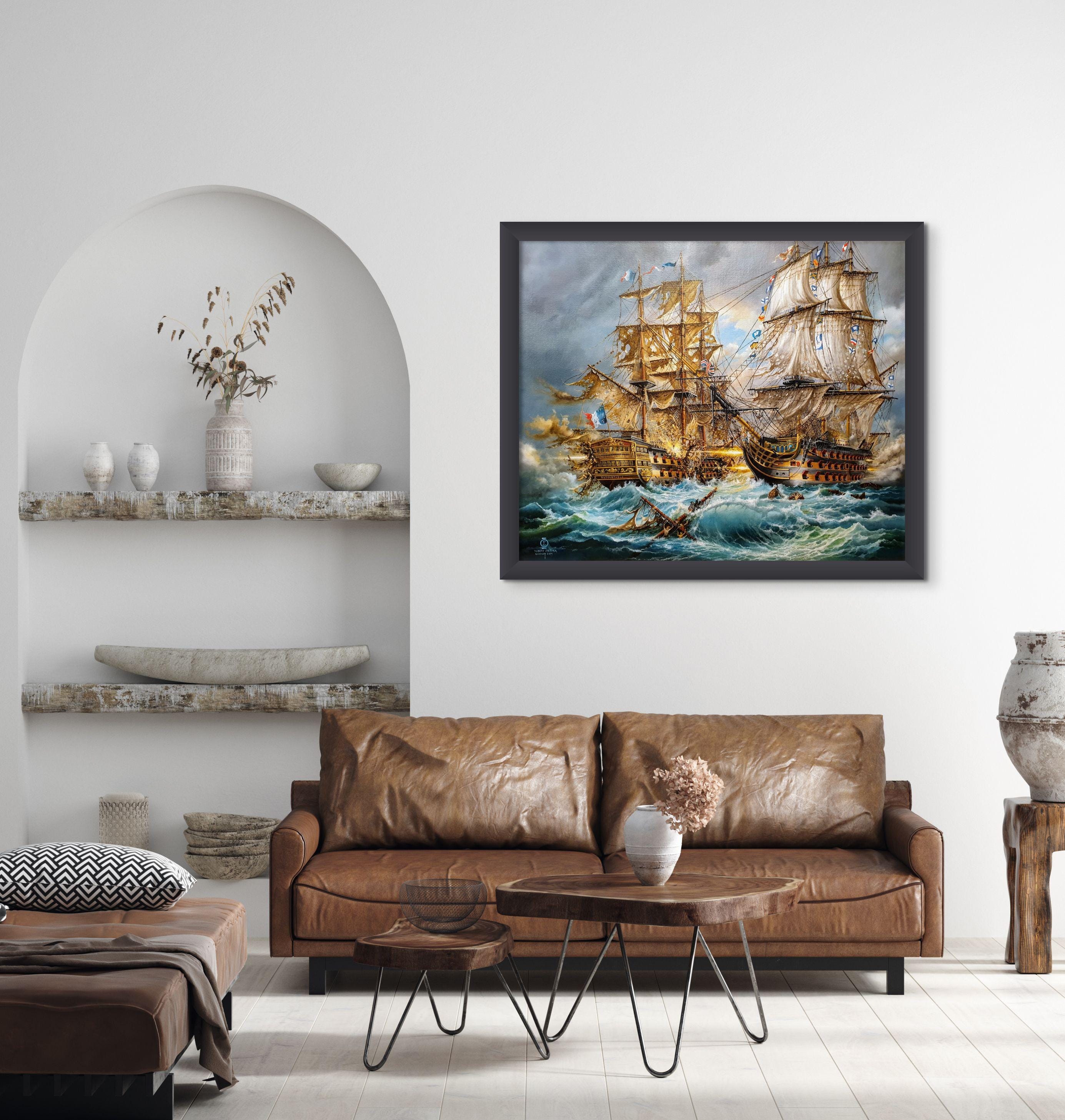 Battle of Trafalgar | Robert Zietara | HMS Victory Giclée Print, Sailing Ship Poster FOSHE ART