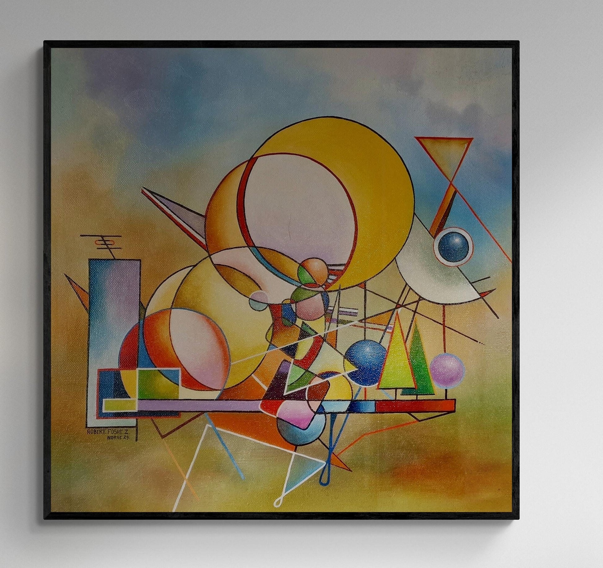 Temporal Elegance: The DANCING with the SUN Giclee Print Reproduction Painting, Heavyweight print on Fineart paper or museum quality poster FOSHE ART