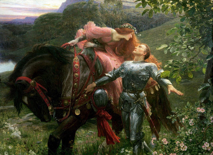 La Belle Dame Sans Merci By Sir Frank Dicksee Large wall arts, Heavyweight Canvas, 3D hand finish print with brush strokes, Ready to Hang FOSHE ART