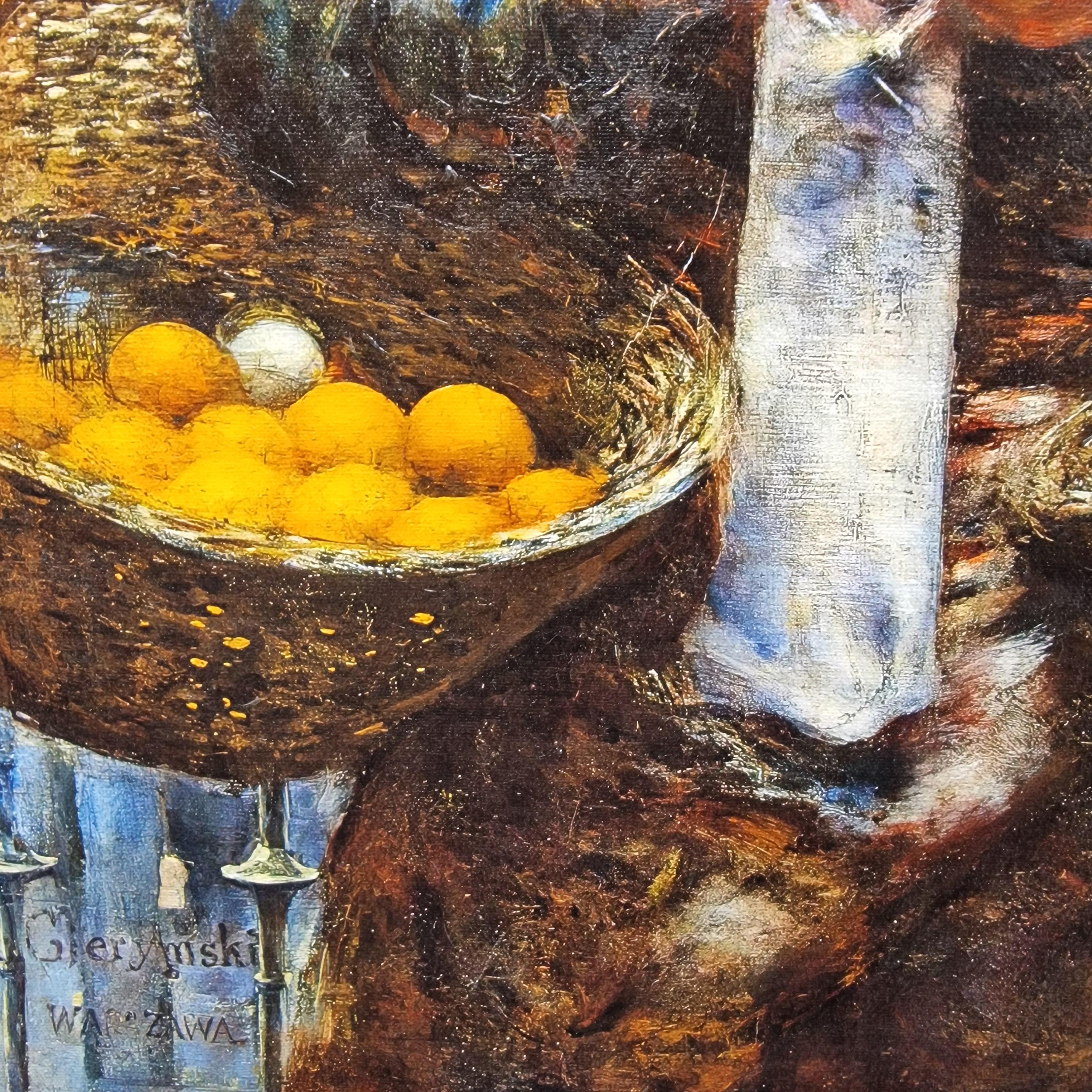 Gierymski Canvas Print: Jewish Woman Selling Oranges, 3D Hand Finish (23.6"x19.7") FOSHE ART