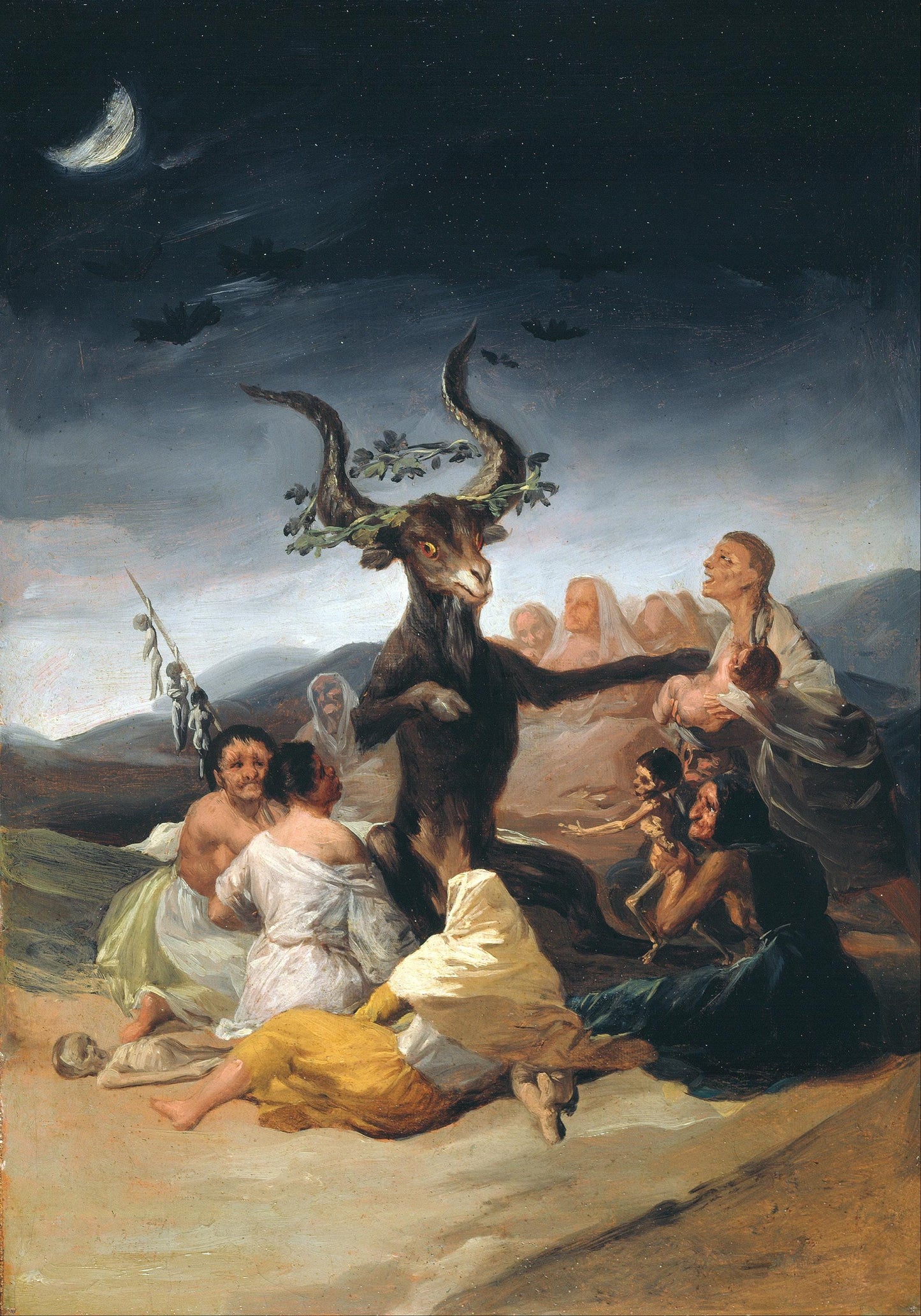 The Witches' Sabbath Francisco Goya, The Big Goat by Wall Art, Premium FineArt Print on Paper, Canvas  or Hand Finished with brush strokes