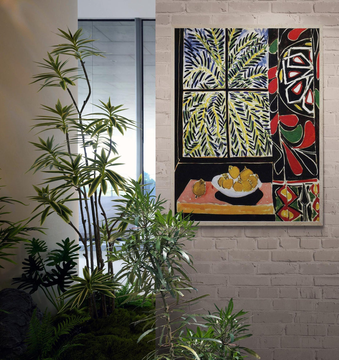 Interior with Egyptian Curtain by Henri Matisse  Giclee Print Reproduction, Heavyweight Fineart print on canvas with Brush Strokes finish FOSHE ART