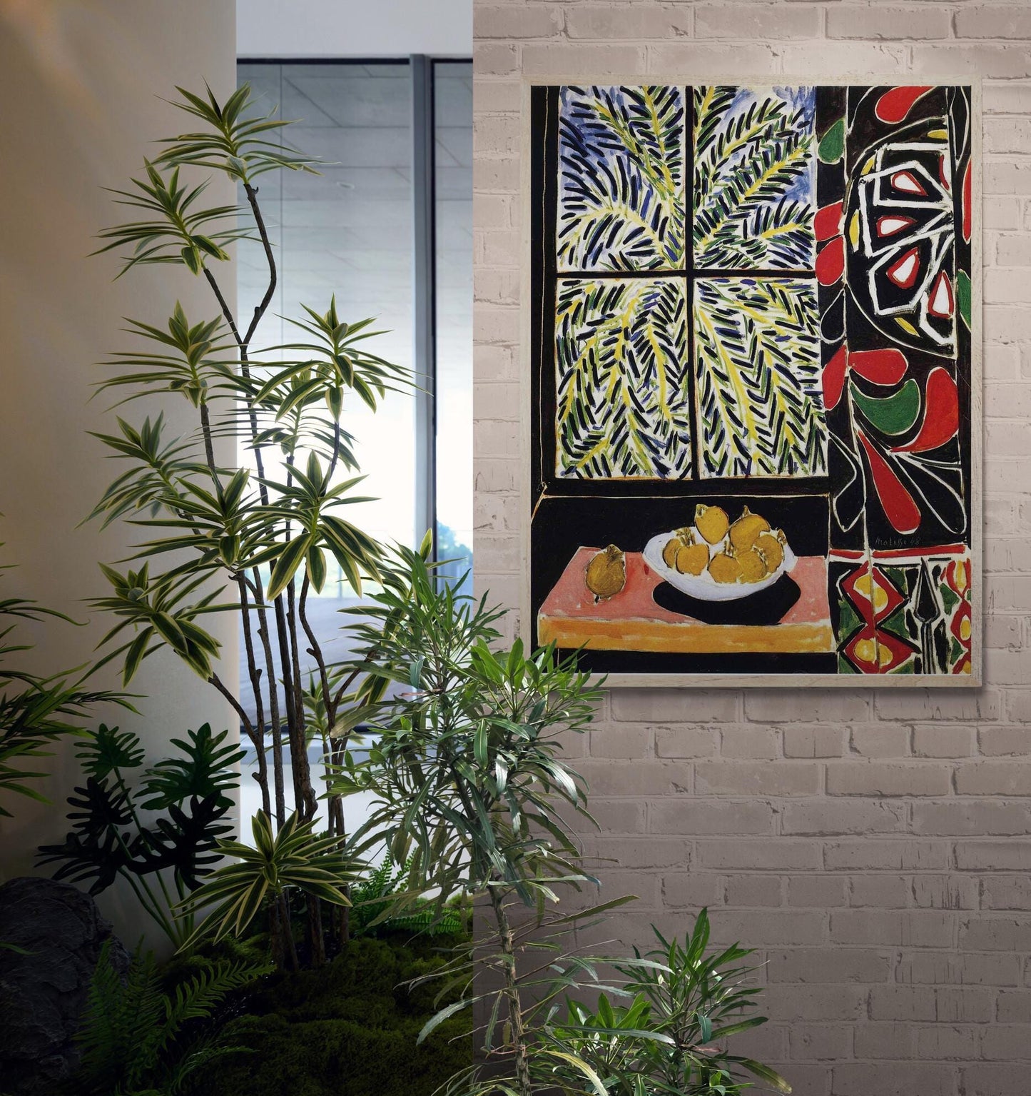 Interior with Egyptian Curtain by Henri Matisse  Giclee Print Reproduction, Heavyweight Fineart print on canvas with Brush Strokes finish FOSHE ART