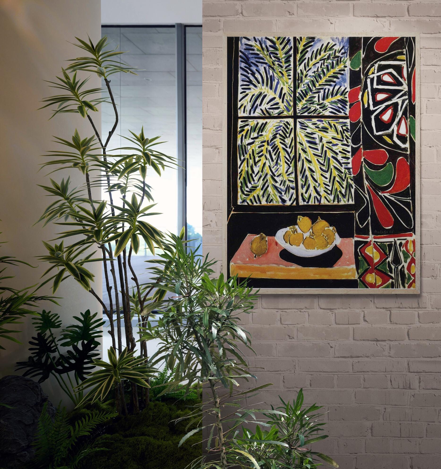 Interior with Egyptian Curtain by Henri Matisse  Giclee Print Reproduction, Heavyweight Fineart print on canvas with Brush Strokes finish FOSHE ART