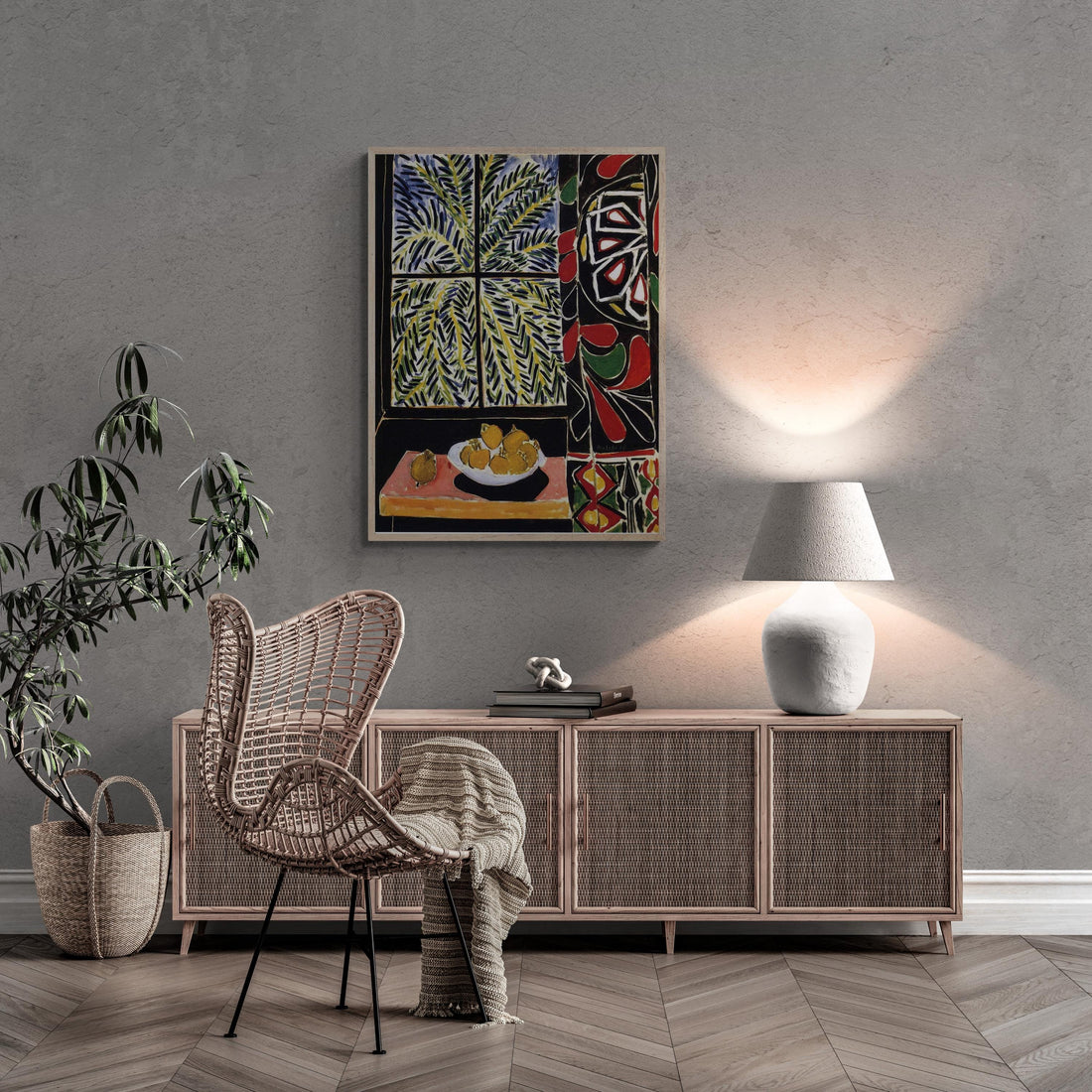 Interior with Egyptian Curtain by Henri Matisse  Giclee Print Reproduction, Heavyweight Fineart print on canvas with Brush Strokes finish FOSHE ART