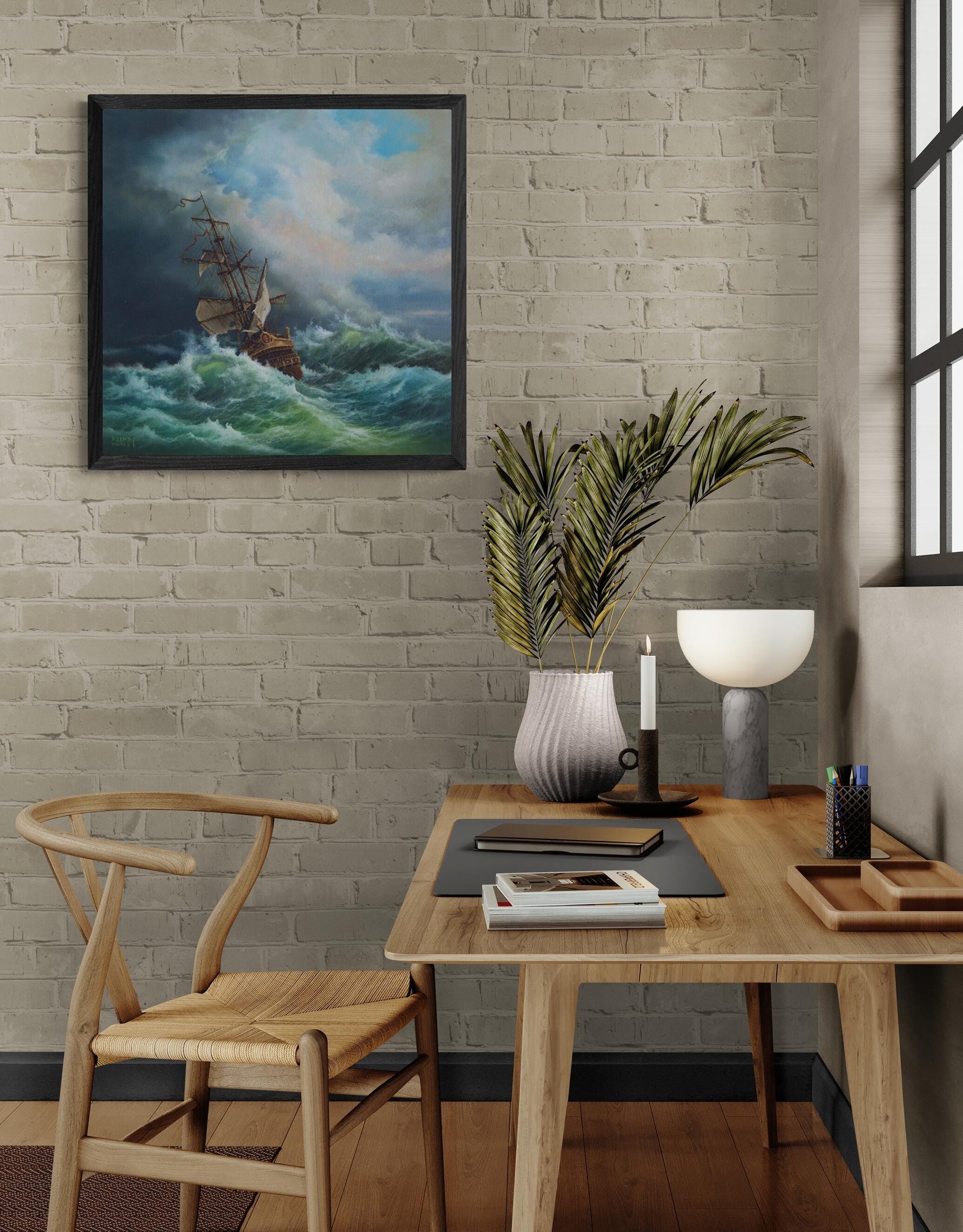 ETTER STORM: Giclee heavyweight print on Fineart paper or museum quality poster, Serenity ship, Arte seascape, Tall ship painting Decoration FOSHE ART