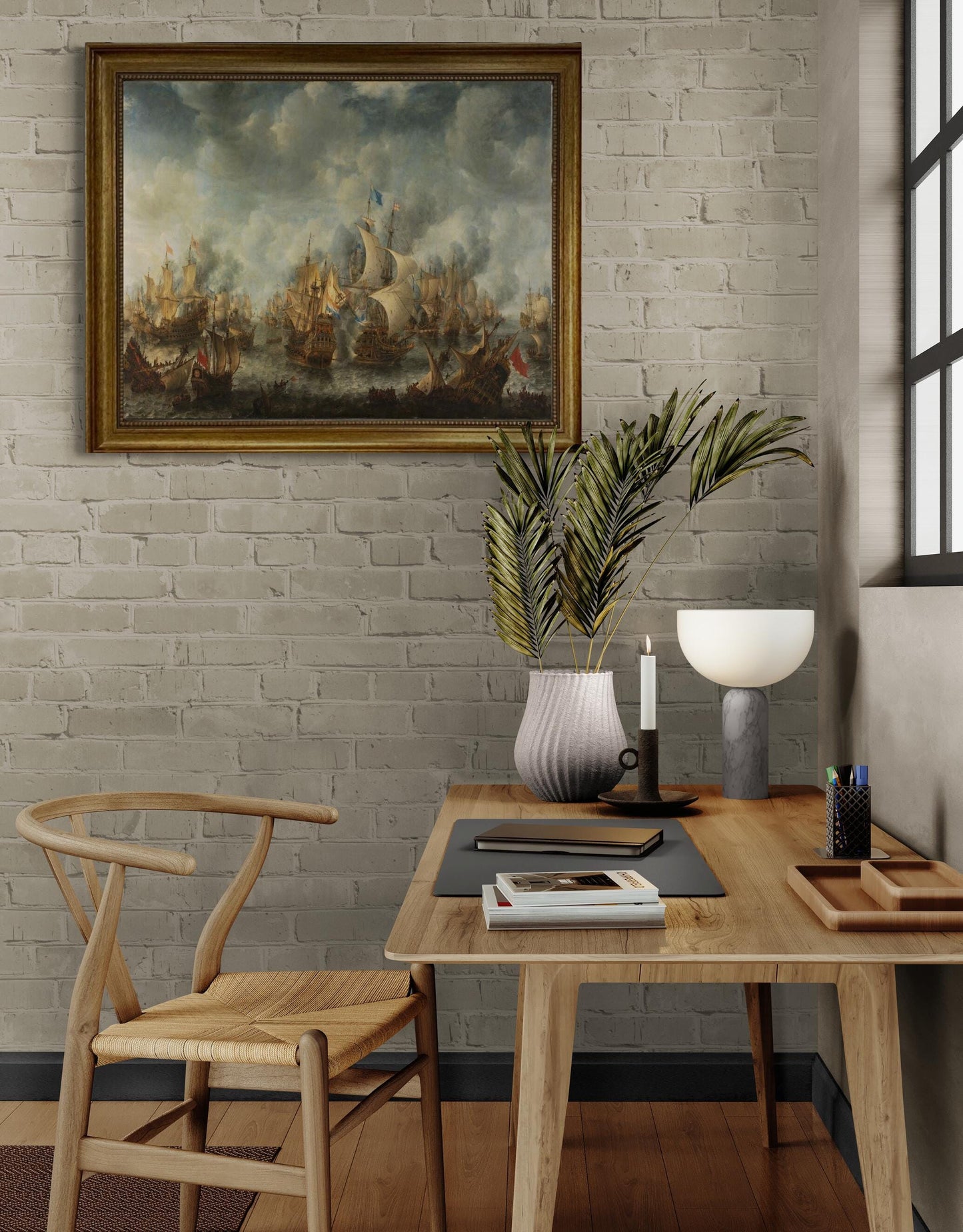 The Battle of Terheide Gliclée 3D hand finished premium print on canvas with brush strokes and golden vintageous frame looks like original FOSHE ART