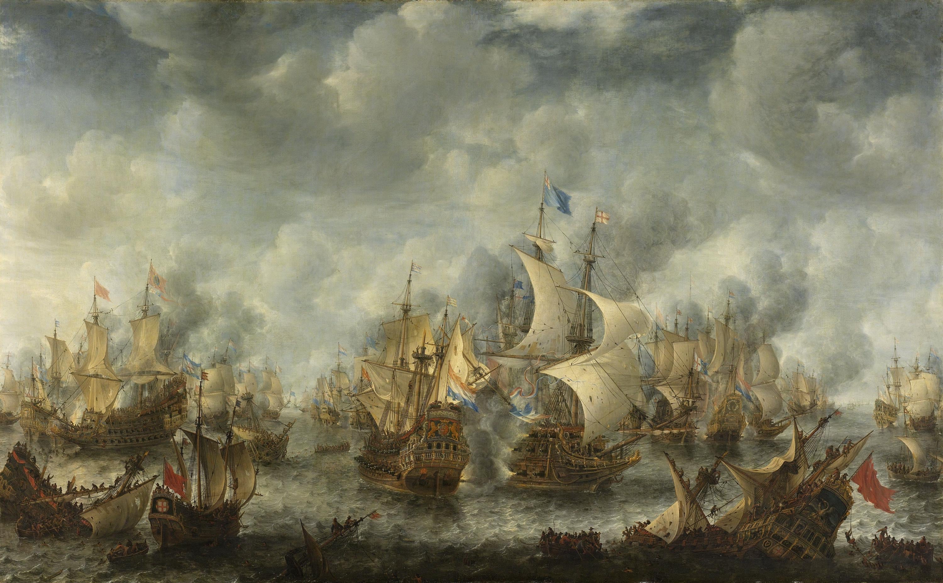 The Battle of Terheide Gliclée 3D hand finished premium print on canvas with brush strokes and golden vintageous frame looks like original FOSHE ART