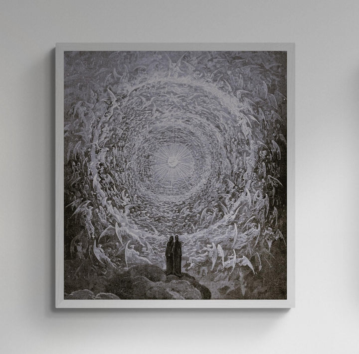 Gustave Dore reproduction with floating frame, In the Empyrean, Paradiso Canto 31, dark art decore, Giclee Canvas prints looks like original FOSHE ART