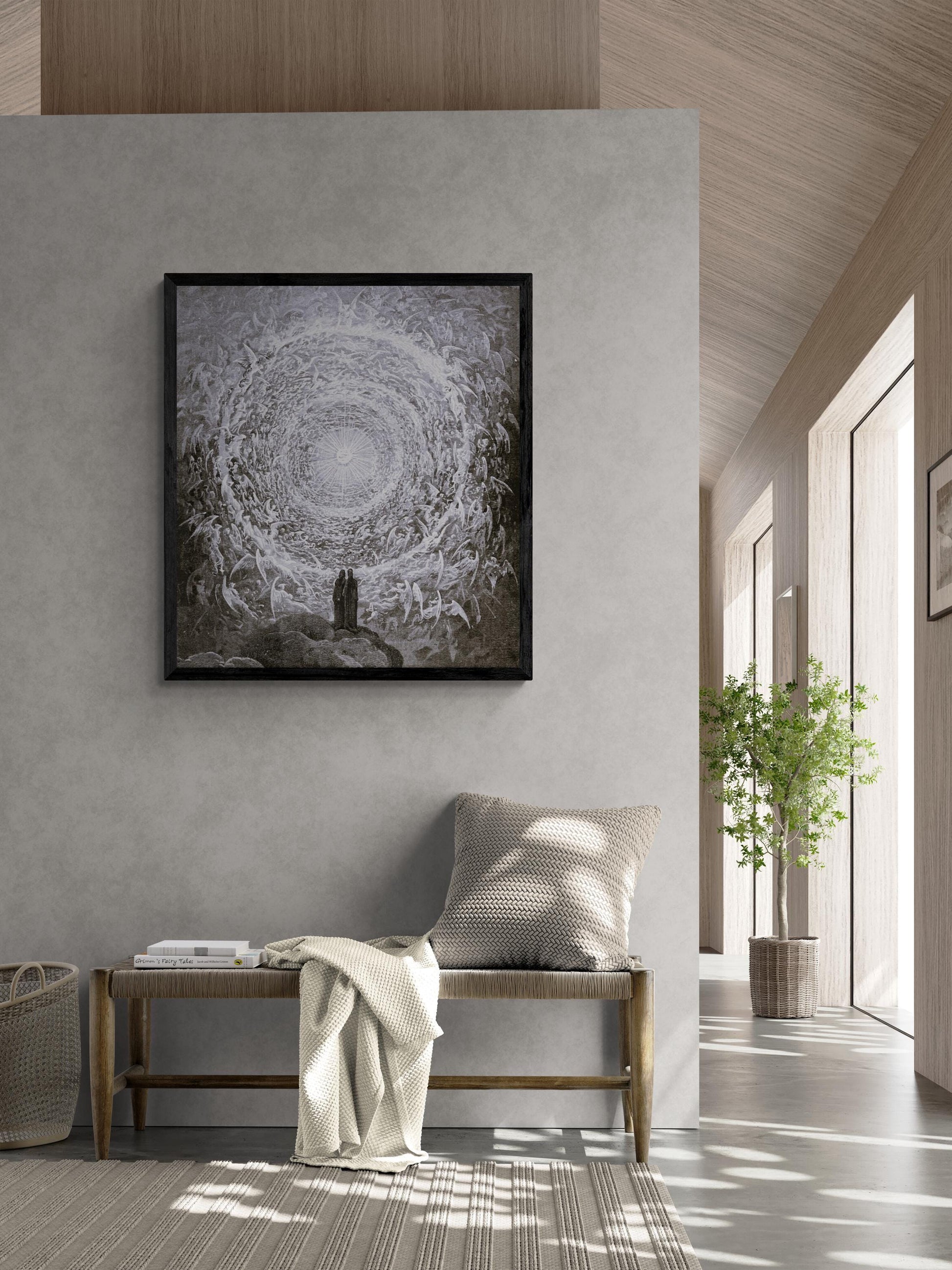 Gustave Dore reproduction with floating frame, In the Empyrean, Paradiso Canto 31, dark art decore, Giclee Canvas prints looks like original FOSHE ART