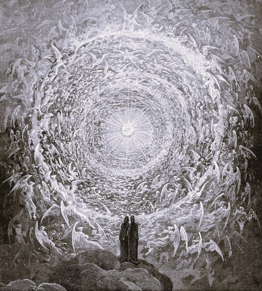 Gustave Dore 'In the Empyrean' Giclée Canvas Print with Floating Frame FOSHE ART
