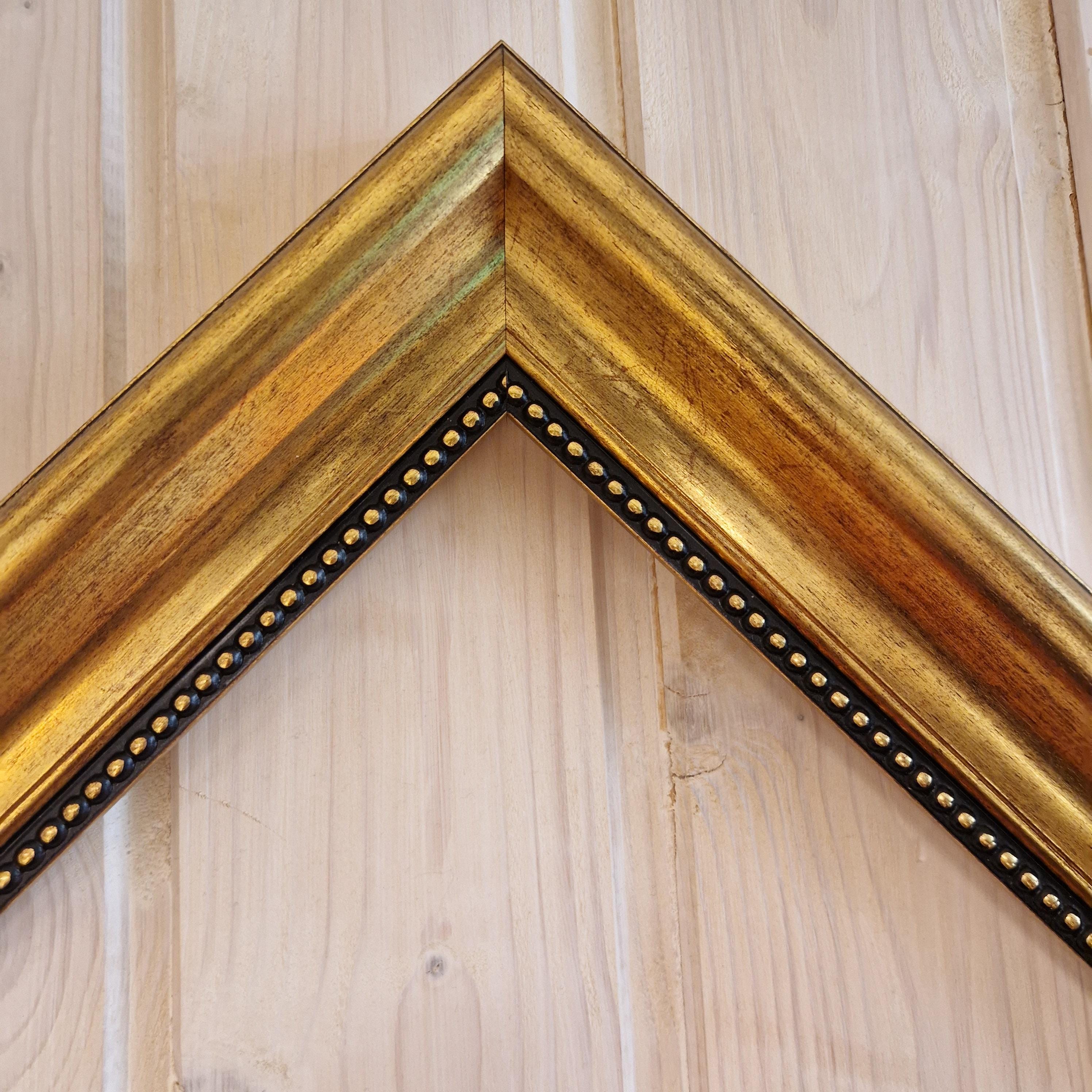 Vermeer View of Delft Canvas Print with Golden Vintage Frame FOSHE ART