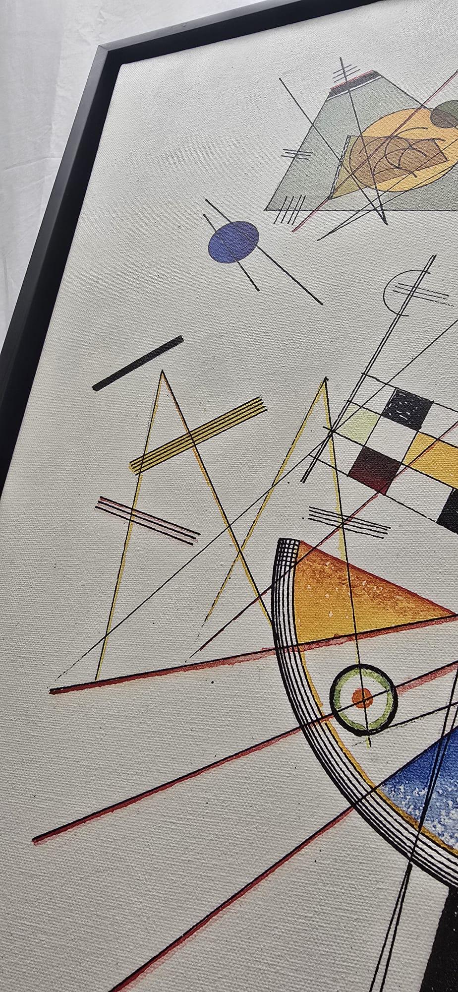 Kandinsky Art Print: Delicate Tension, Abstract Bauhaus Art with Black Frame FOSHE ART
