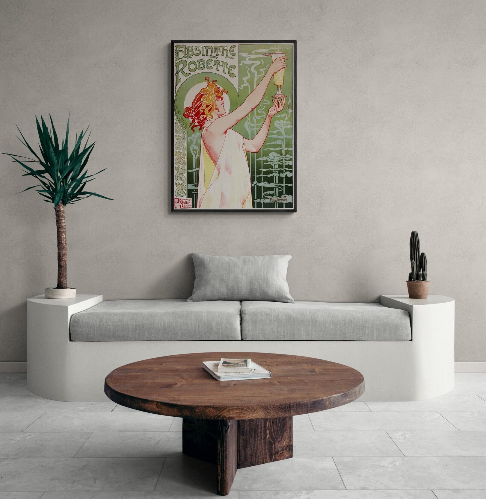 Absinthe Robette by Mucha, Art Nouveau Canvas Print, Textured Finish FOSHE ART