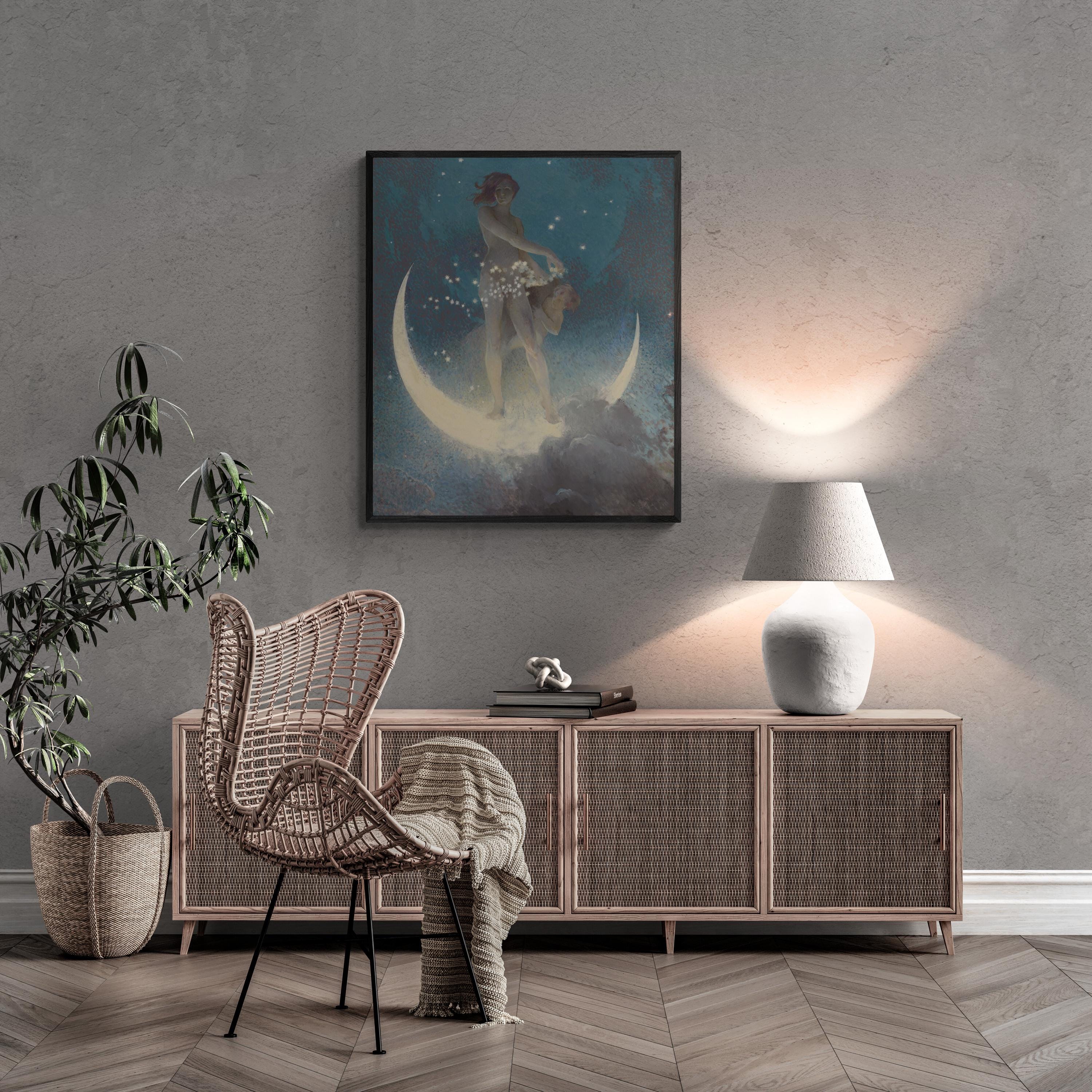 Edwin Blashfield : Spring Scattering Stars (1927), Fine Art Print,  Art Paper, HQ Poster, Canvas or Hand Finished Print with brush strokes FOSHE ART