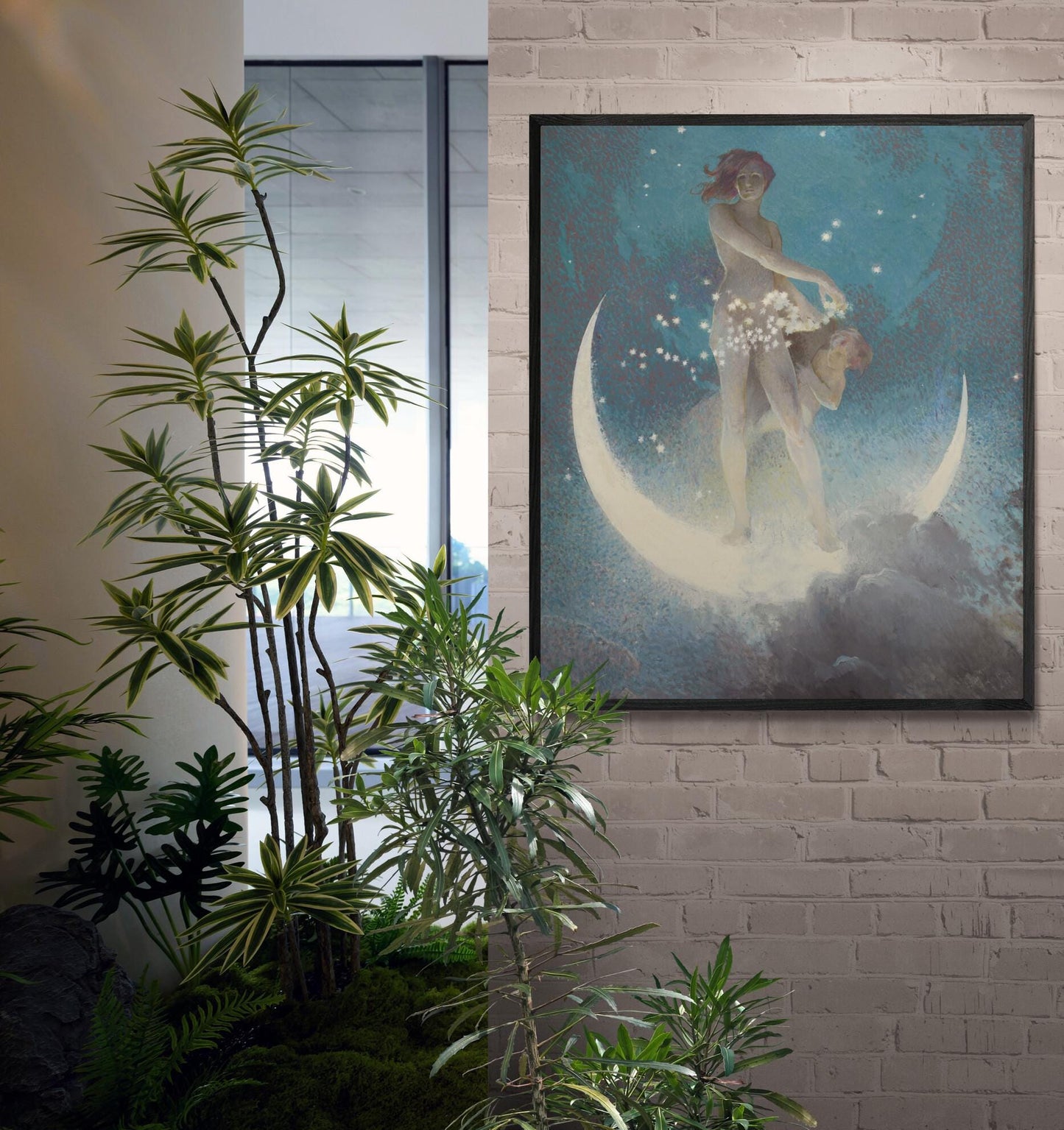 Edwin Blashfield : Spring Scattering Stars (1927), Fine Art Print,  Art Paper, HQ Poster, Canvas or Hand Finished Print with brush strokes FOSHE ART