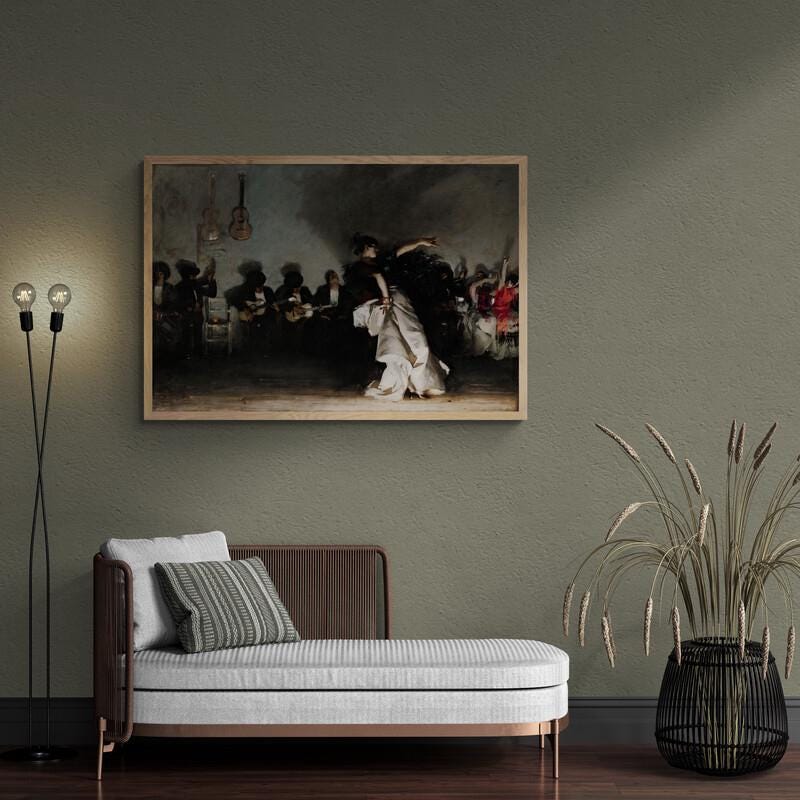 Spanish Dancer El Jaleo, John Singer Sargent Giclee Print Reproduction Painting, Heavyweight print on Fineart paper or museum quality poster FOSHE ART