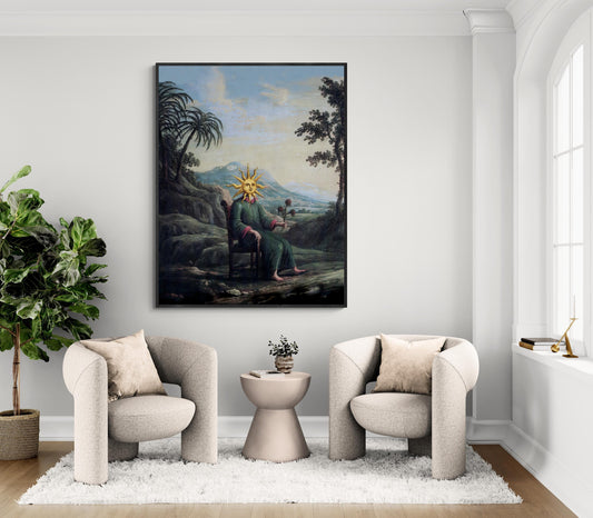 Alchemist, Clavis Artis, Gothic Decor,  FineArt Print on canvas, Hand finished with brush strokes, floating frame, looks like original art FOSHE ART