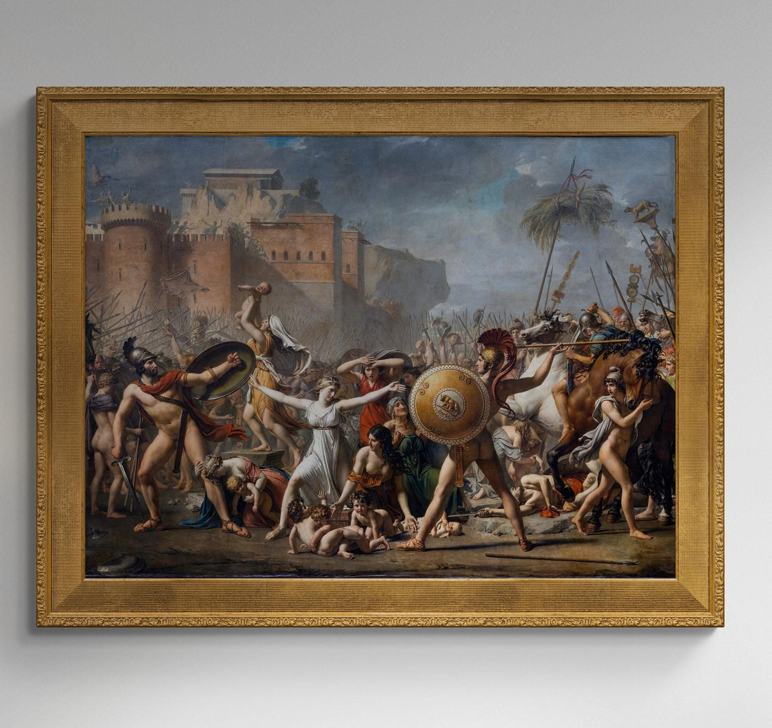Jacques-Louis David: The Battle Between The Romans And The Sabines, Giclee Reproduction, Fineart print on Hahnemüle or museum quality poster FOSHE ART