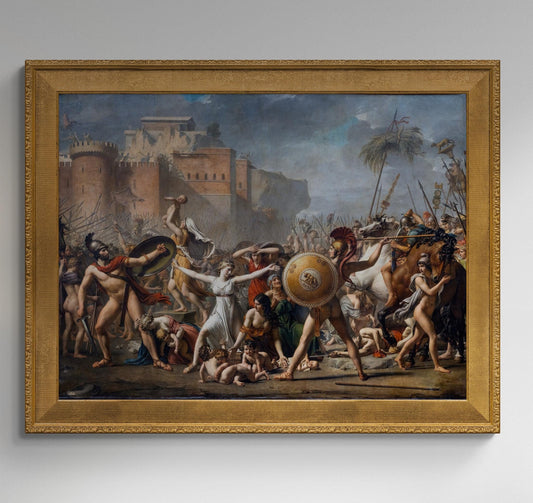 Jacques-Louis David art: The Intervention of the Sabine Women, Heavyweight Canvas, 3D hand finish print with brush strokes, Large wall arts FOSHE ART