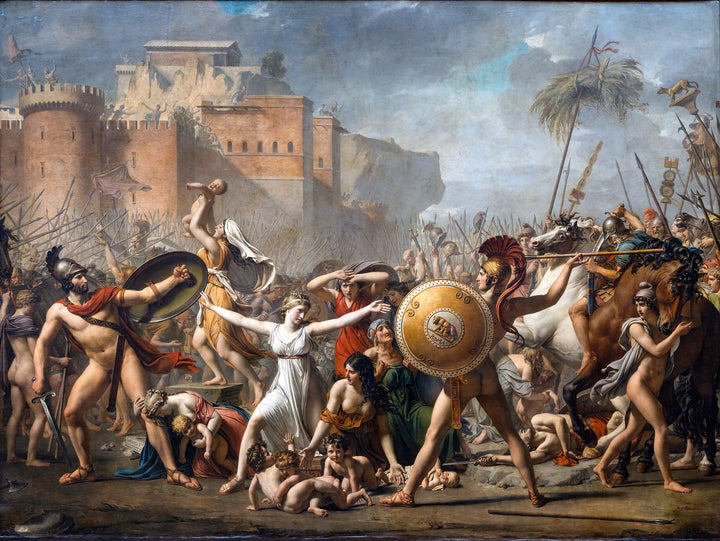 Jacques-Louis David: Sabine Women Canvas Print with Hand-Finished Brushstrokes FOSHE ART