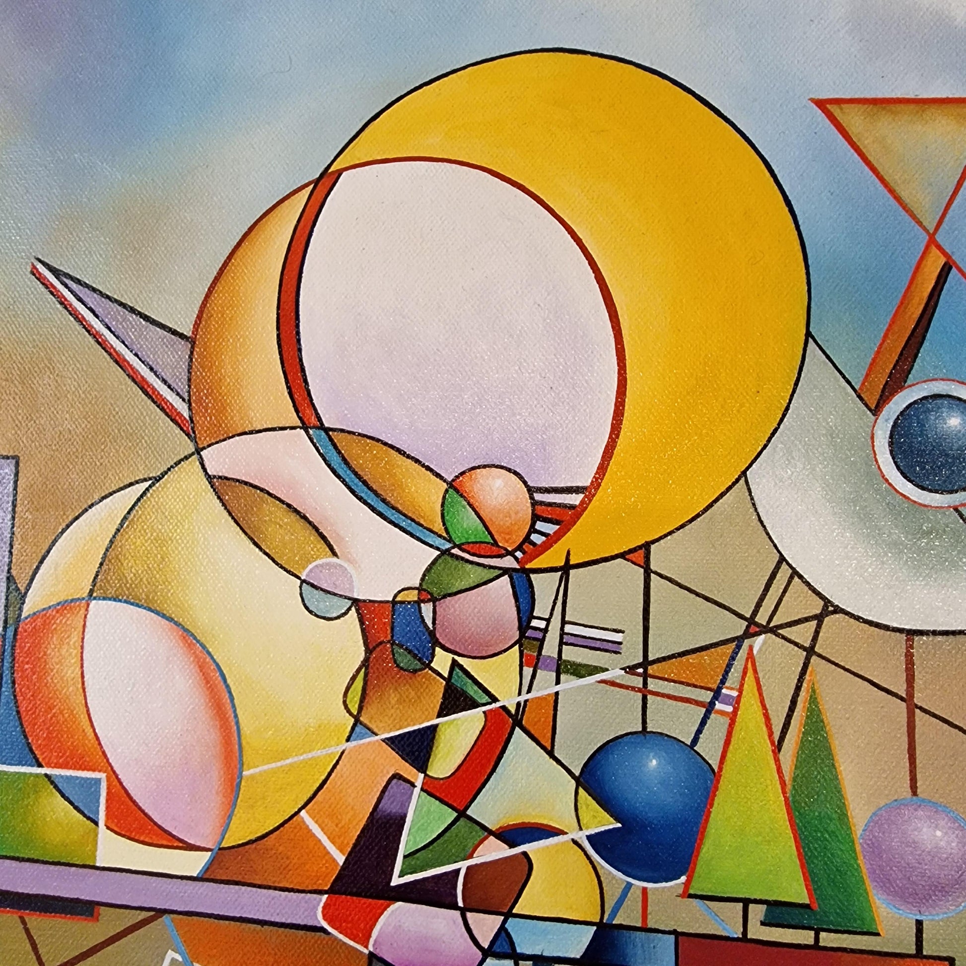 DANCING with the SUN Giclee Print Reproduction Painting, Modern Heavyweight Canvas, 3D hand finish print with brush strokes, Large wall arts FOSHE ART