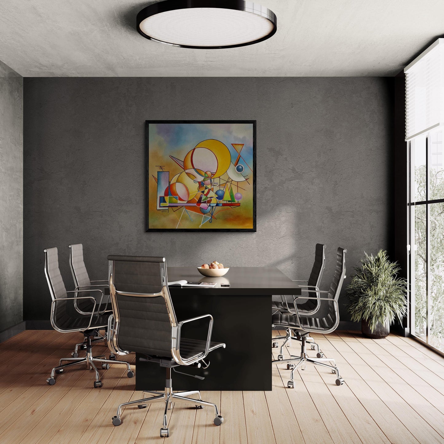 DANCING with the SUN Giclee Print Reproduction Painting, Modern Heavyweight Canvas, 3D hand finish print with brush strokes, Large wall arts FOSHE ART