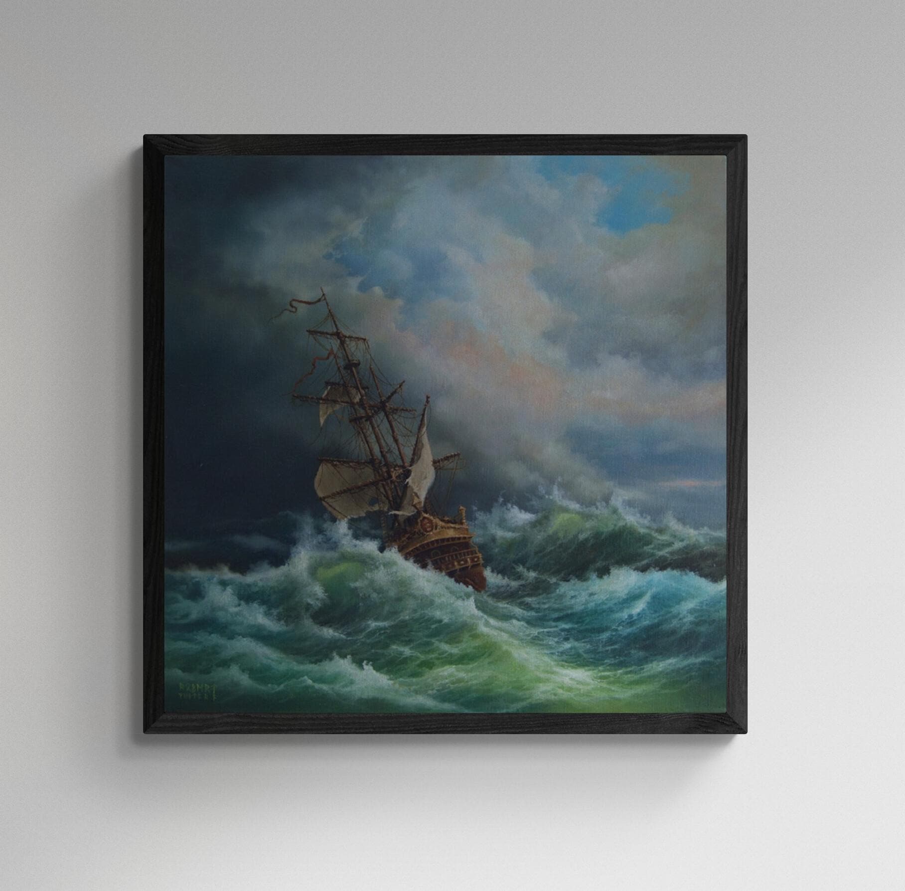 ETTER STORM: Giclee heavyweight print on Fineart paper or museum quality poster, Serenity ship, Arte seascape, Tall ship painting Decoration FOSHE ART