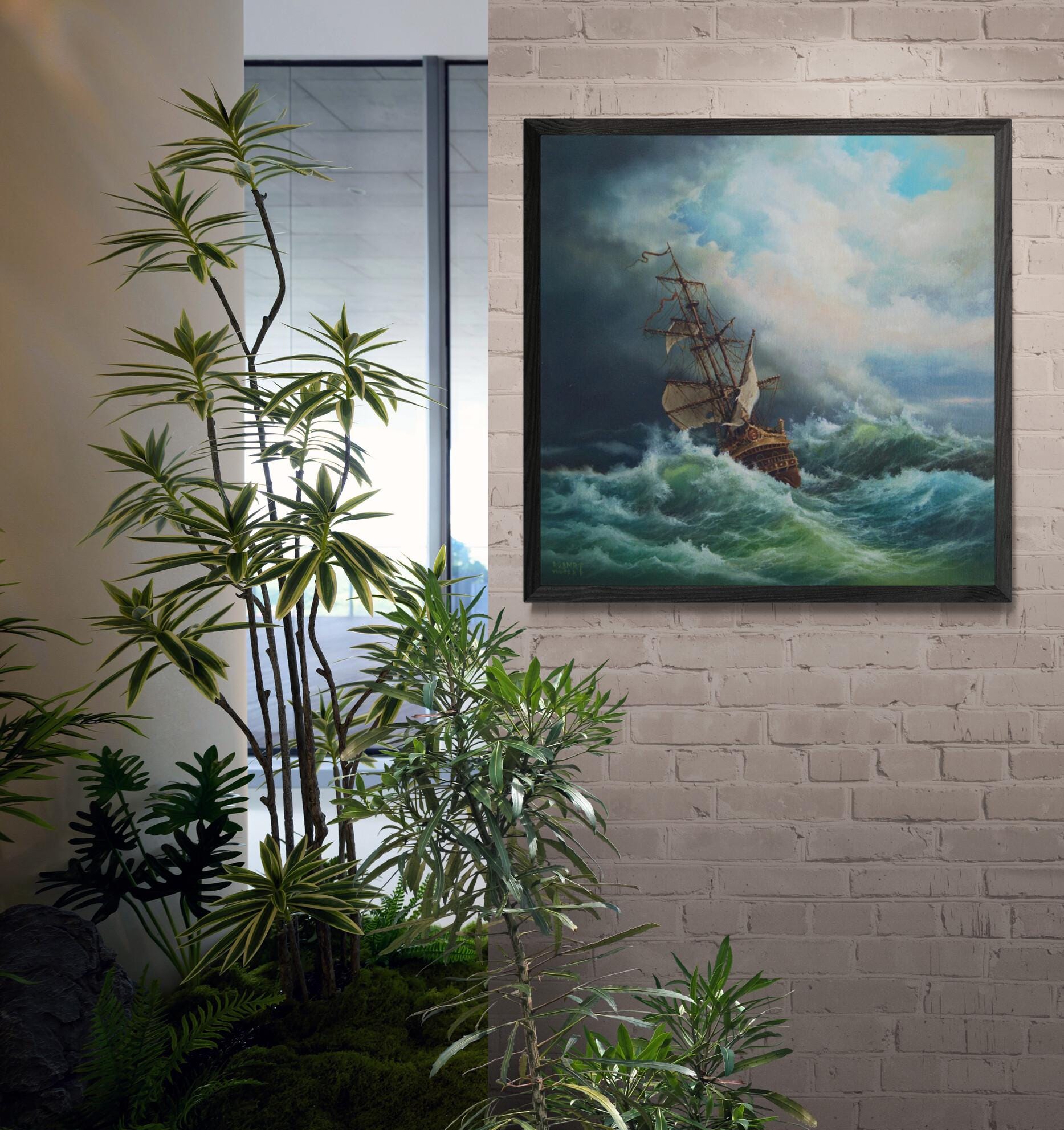 Tall Ship Seascape | Robert Zietara| Art Print, After Storm Giclee, Maritime Wall Decor FOSHE ART