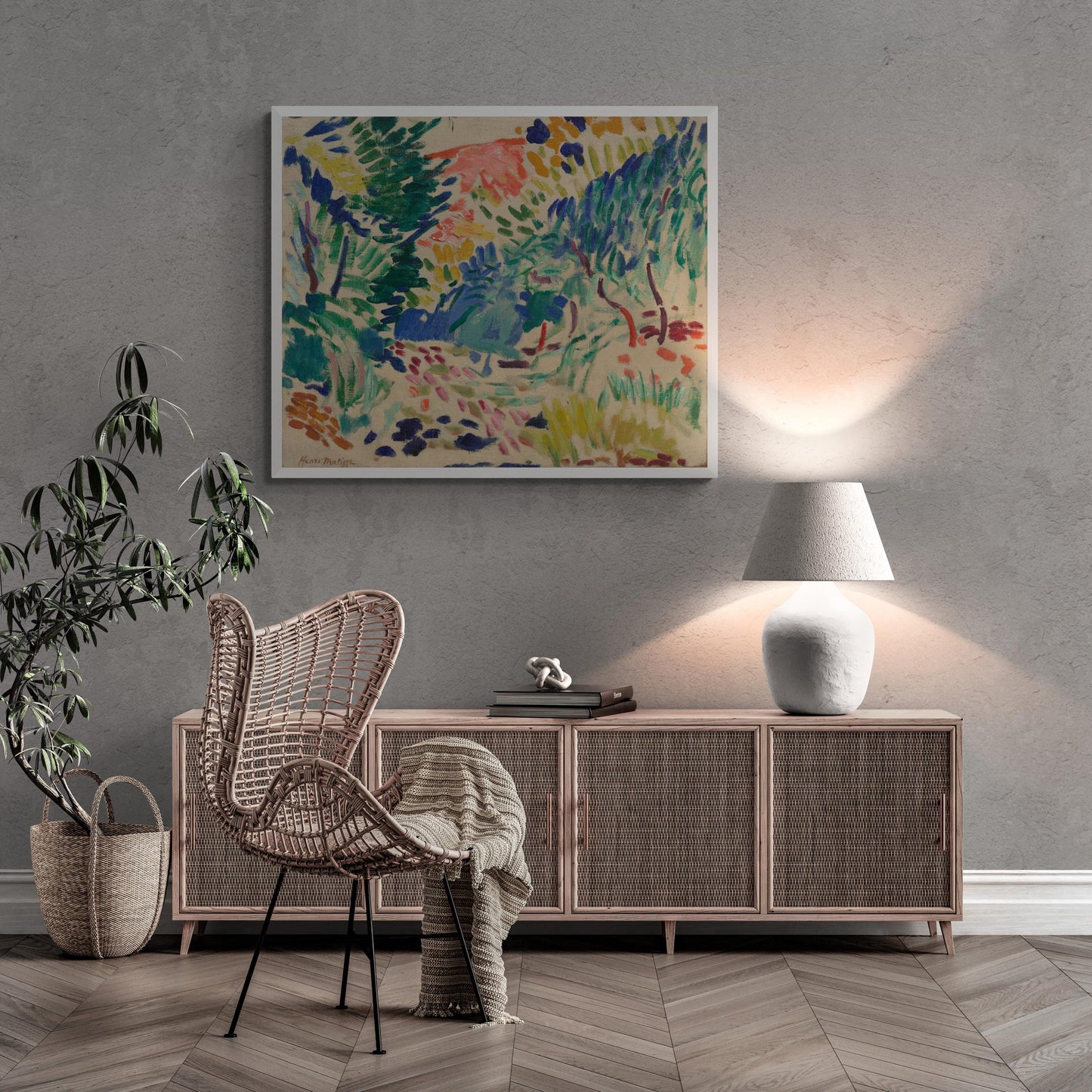 Henri Matisse Landscape at Collioure (1905),Giclee print on FineArt Paper, Museal Poster, Canvas, Hand Finished 3D Print with brush strokes FOSHE ART