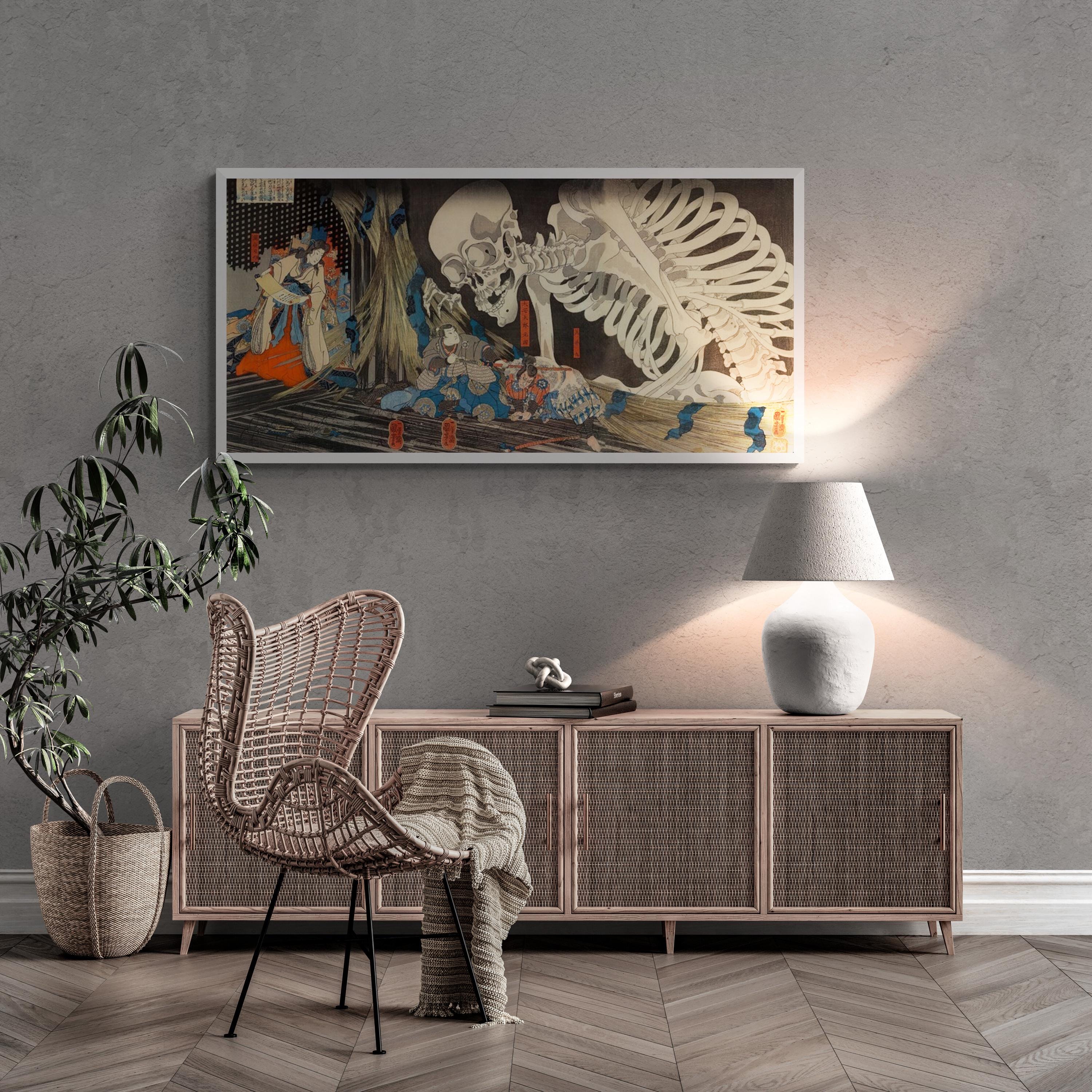 Utagawa Kuniyoshi Witch and Skeleton Giclee Print with Floating Frame FOSHE ART