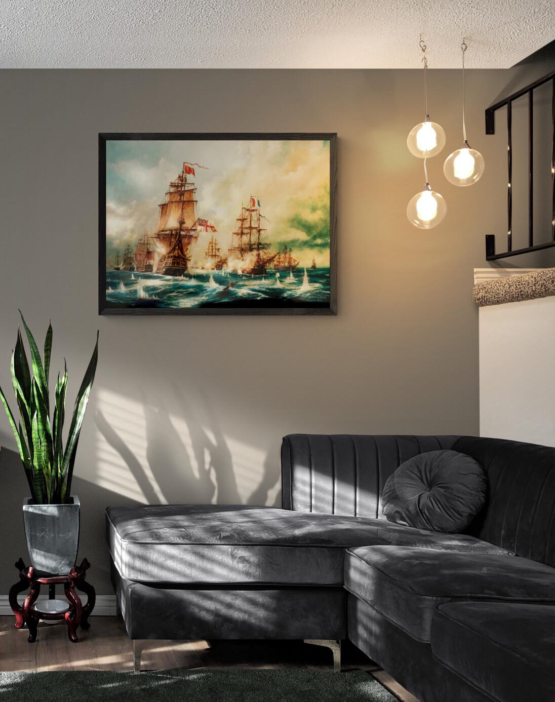 HMS Victory Canvas Print | Battle of Trafalgar, 3D Brushstroke Finish FOSHE ART