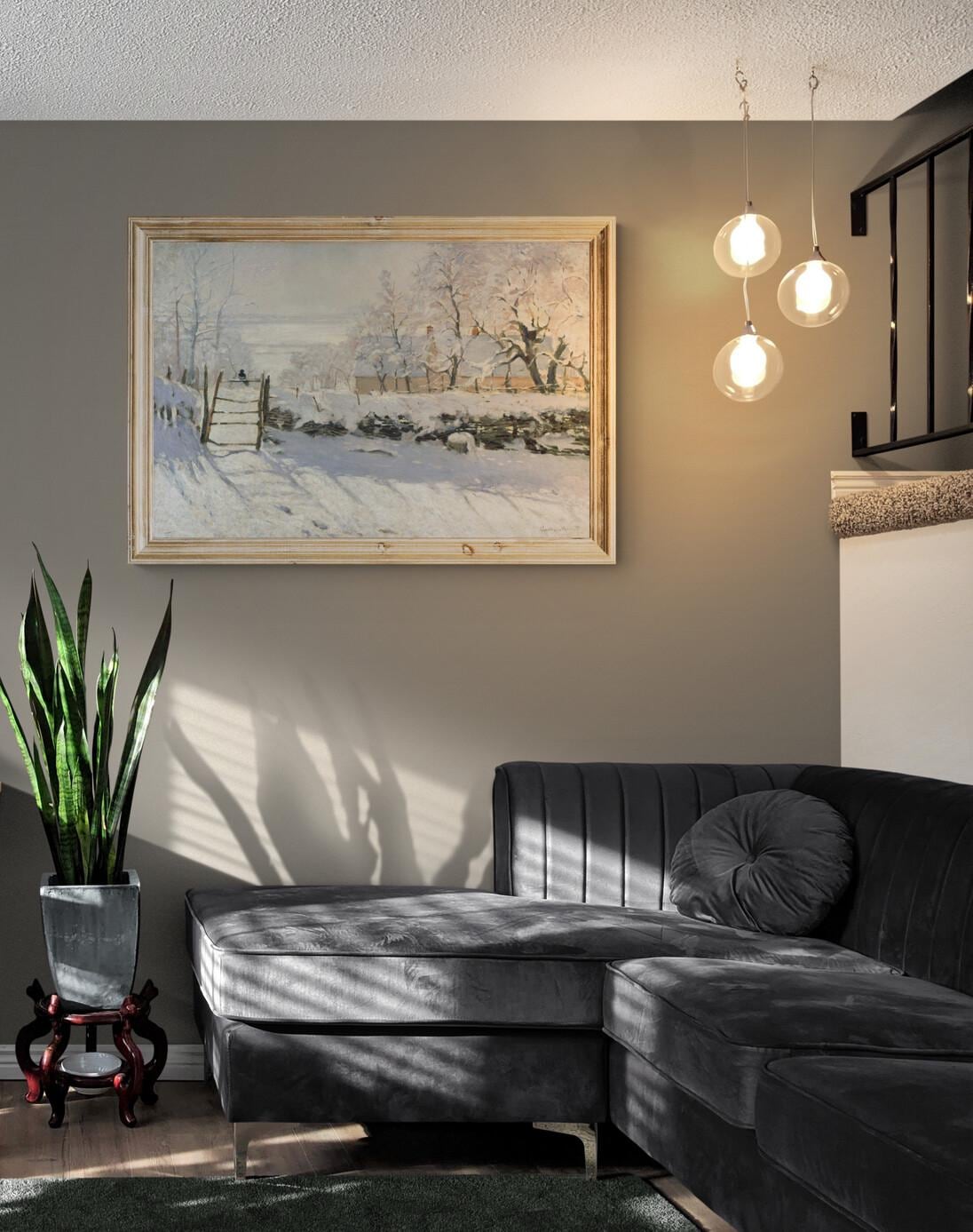 The Magpie by Claude Monet | Giclee Print | FineArt Paper, Museal quality Poster, Canvas or Hand Finished Premium Print with brush strokes FOSHE ART