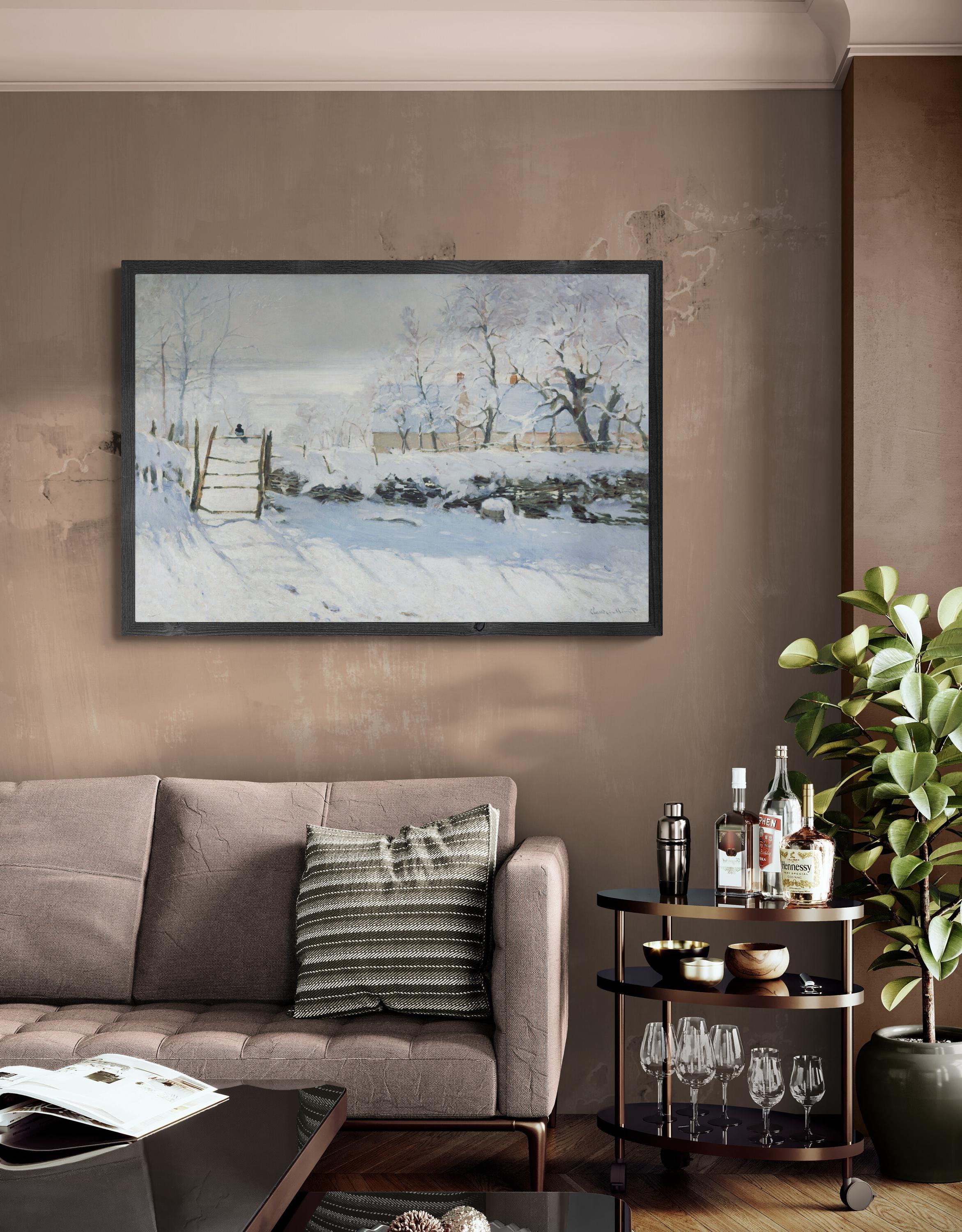 The Magpie by Claude Monet | Giclee Print | FineArt Paper, Museal quality Poster, Canvas or Hand Finished Premium Print with brush strokes FOSHE ART