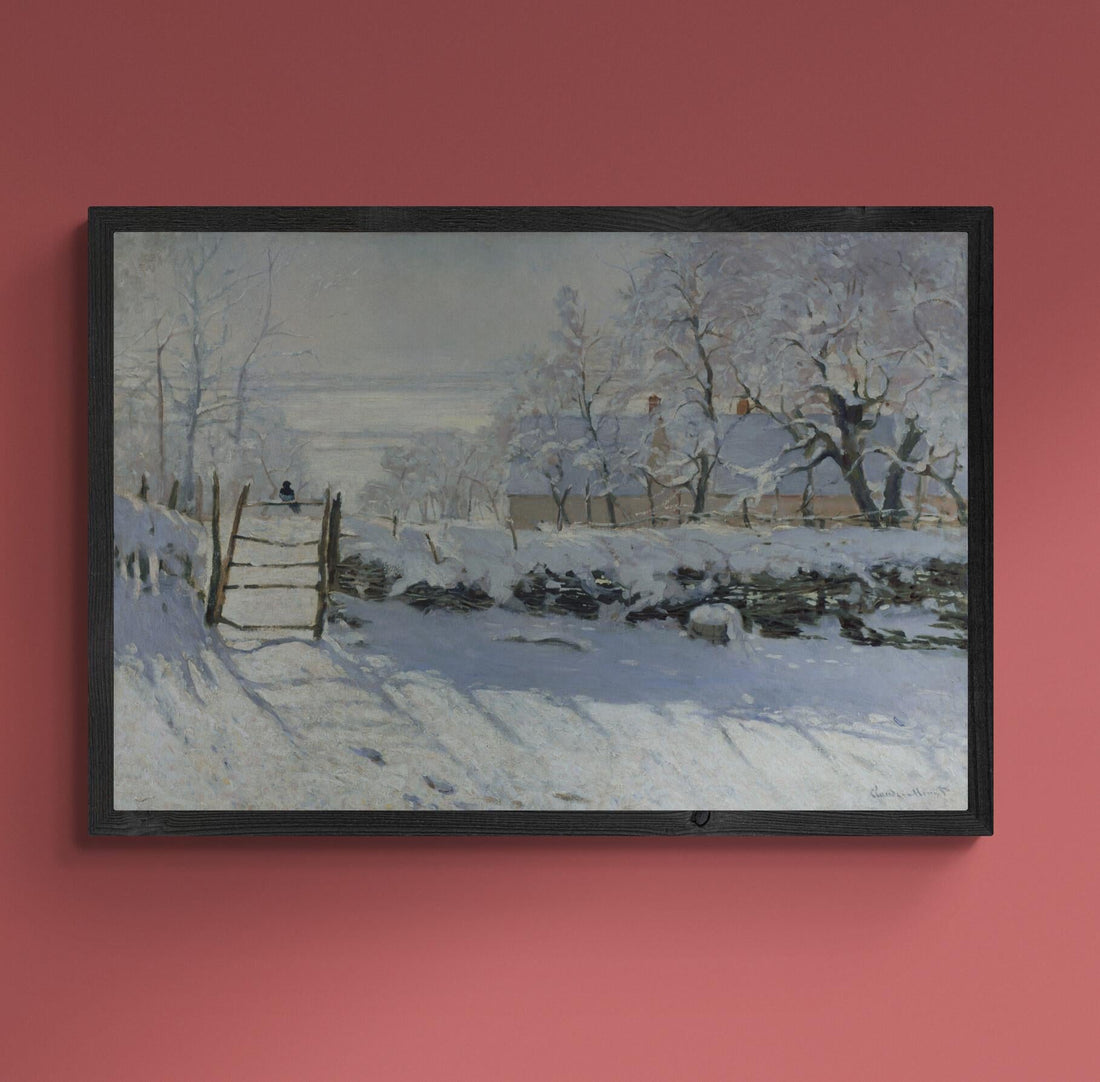 The Magpie by Claude Monet | Giclee Print | FineArt Paper, Museal quality Poster, Canvas or Hand Finished Premium Print with brush strokes FOSHE ART