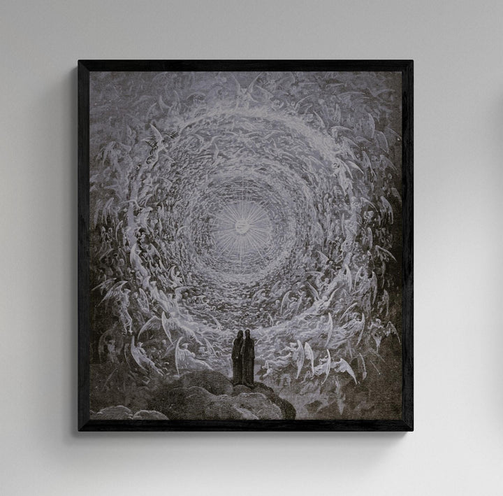 Gustave Dore reproduction with floating frame, In the Empyrean, Paradiso Canto 31, dark art decore, Giclee Canvas prints looks like original FOSHE ART