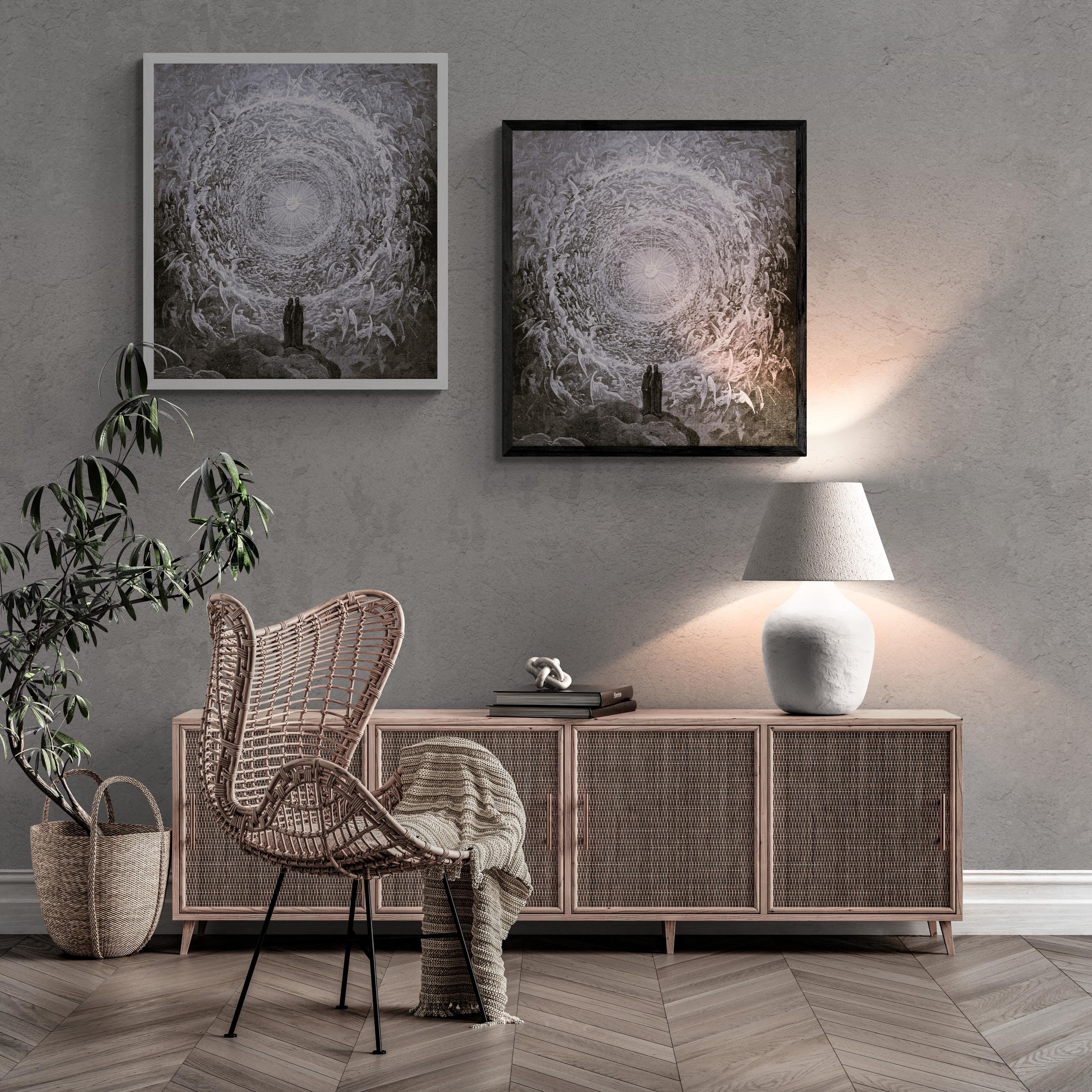 Gustave Dore reproduction with floating frame, In the Empyrean, Paradiso Canto 31, dark art decore, Giclee Canvas prints looks like original FOSHE ART