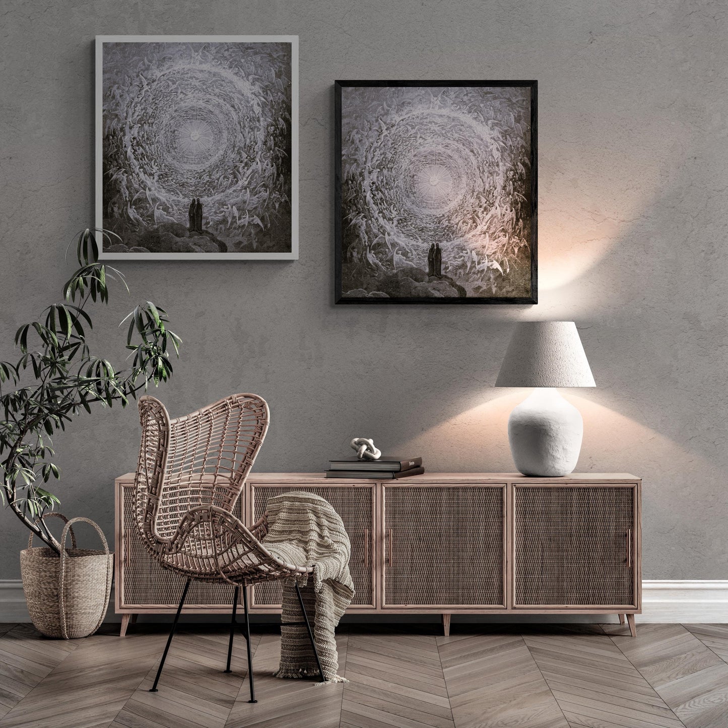 Gustave Dore reproduction with floating frame, In the Empyrean, Paradiso Canto 31, dark art decore, Giclee Canvas prints looks like original FOSHE ART