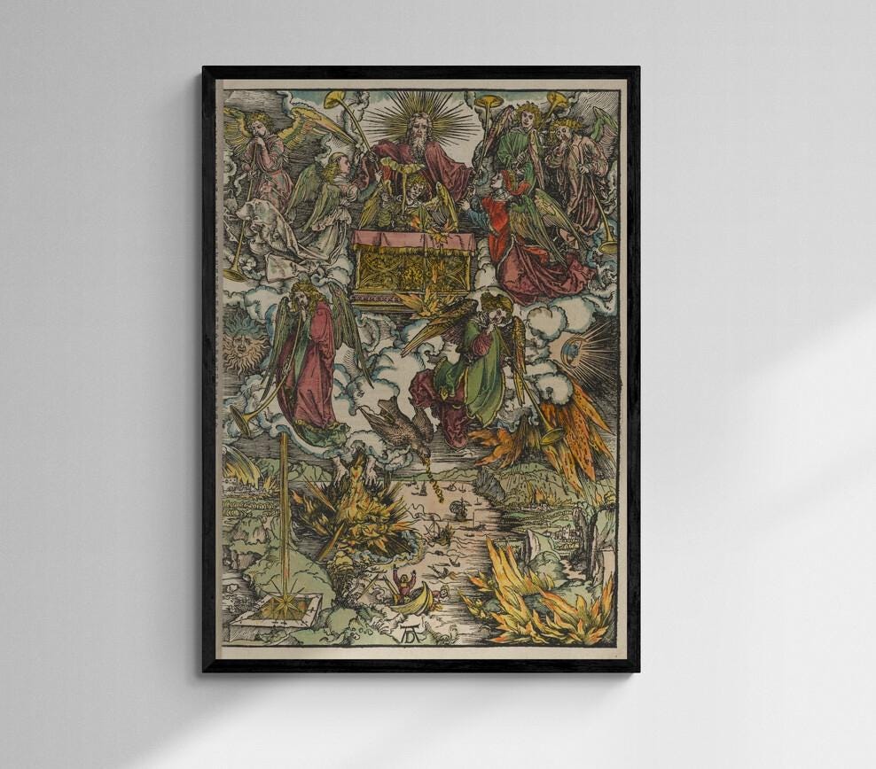 The Apocalypse by Albrecht Dürer, Home Wall Decor Print, Heavyweight paper / real art canvas, Print on canvas or paper, original large art FOSHE ART