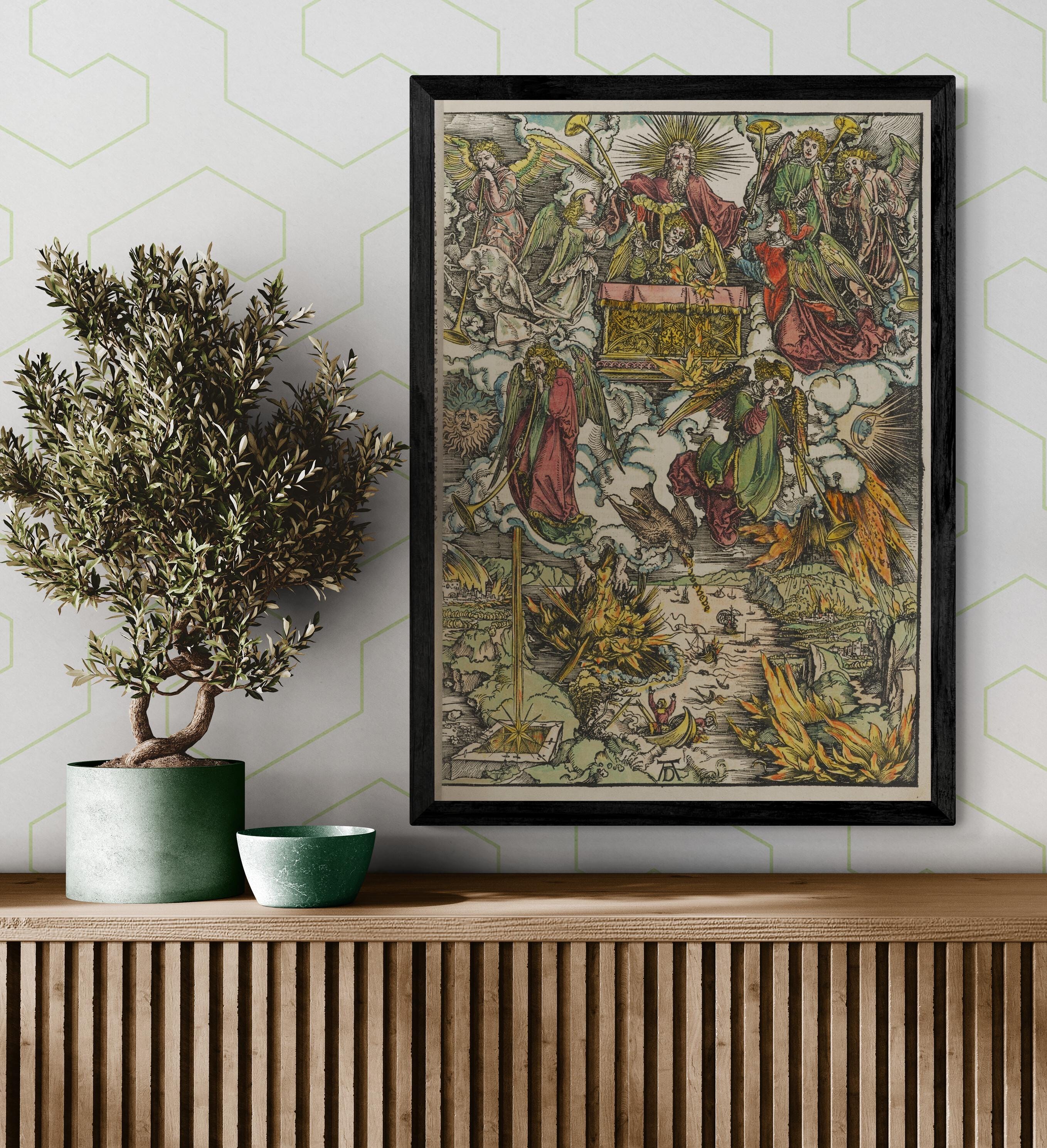 The Apocalypse by Albrecht Dürer, Home Wall Decor Print, Heavyweight paper / real art canvas, Print on canvas or paper, original large art FOSHE ART