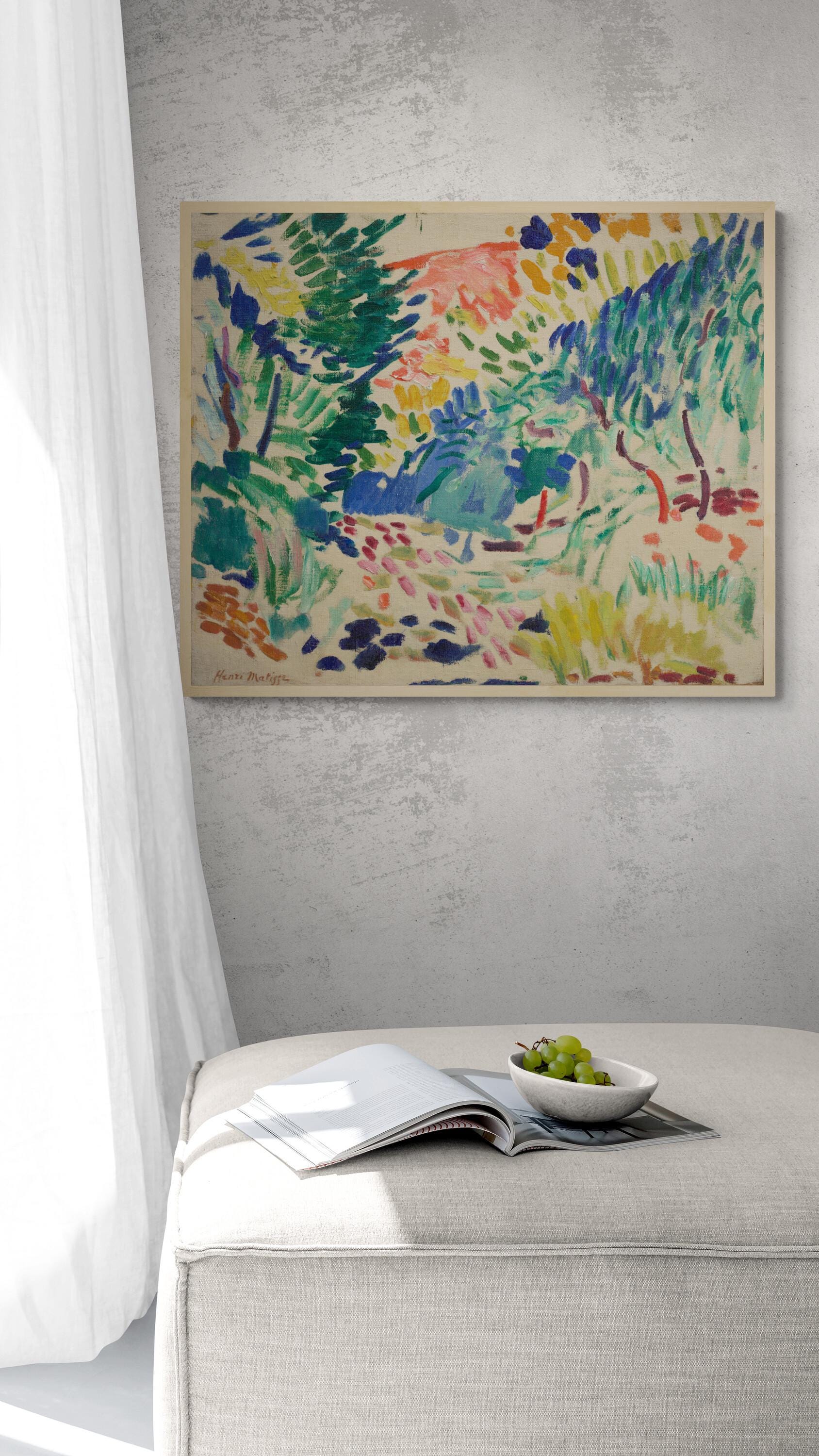 Henri Matisse Landscape at Collioure reproduction with floating frame, Giclee Hand Finished Print with brush strokes looks like original art FOSHE ART
