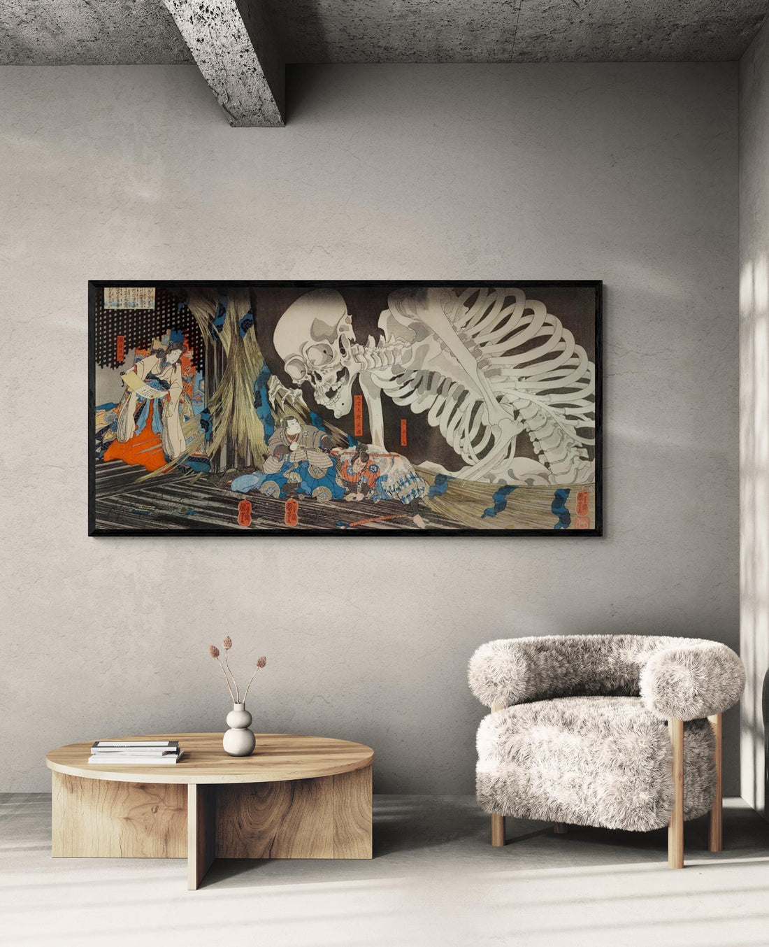 Utagawa Kuniyoshi Witch and Skeleton Giclee Print with Floating Frame FOSHE ART