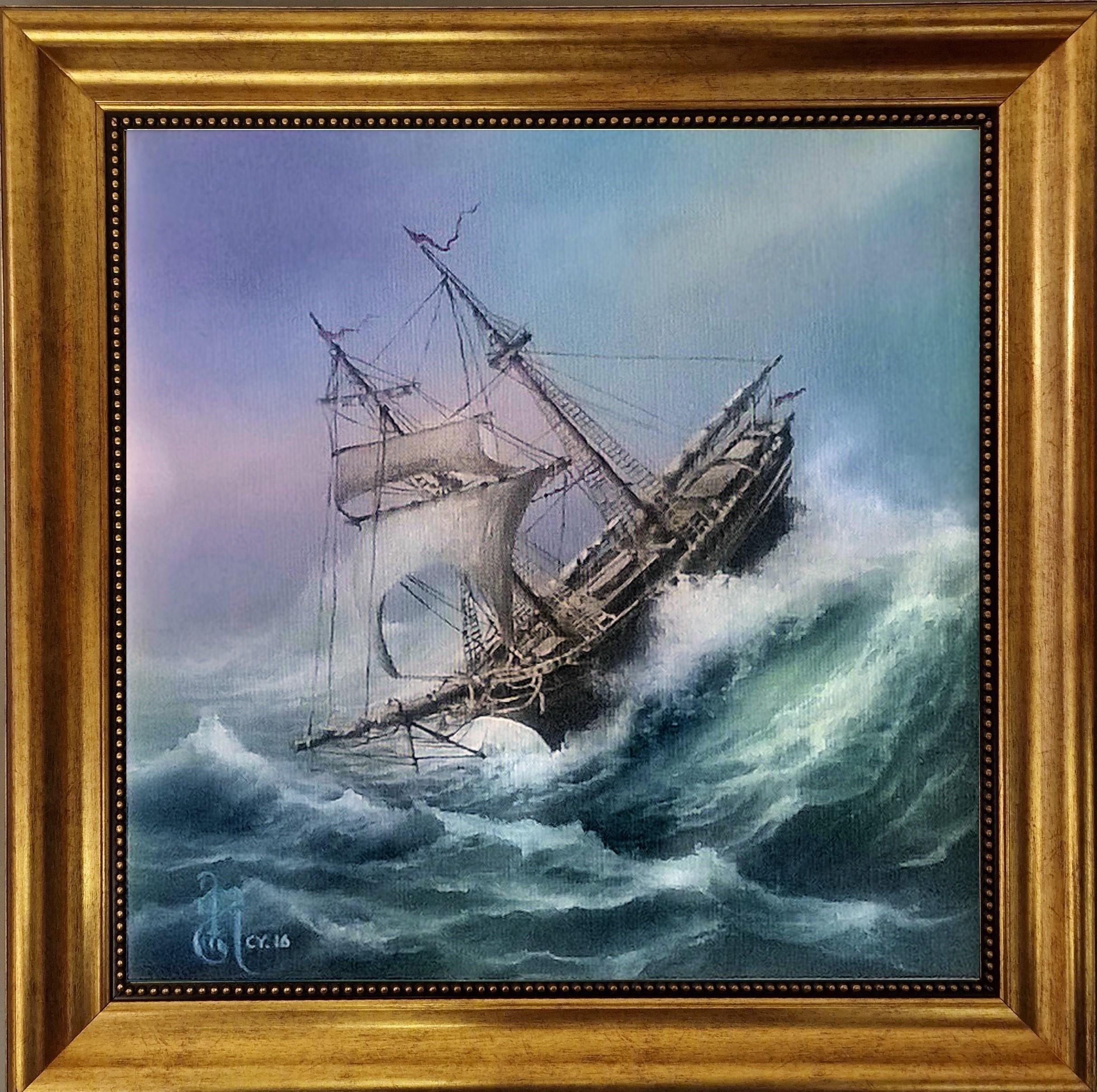 Marine Art Sailing Ship Giclée Print | Ship at Rough Sea FOSHE ART