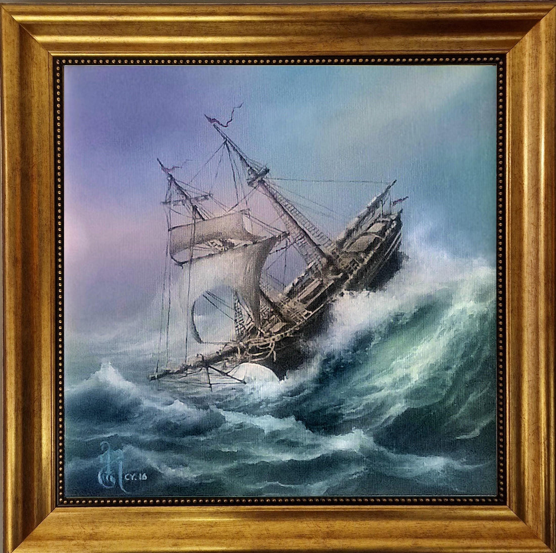 Marine Art Sailing Ship Giclée Print | Ship at Rough Sea FOSHE ART