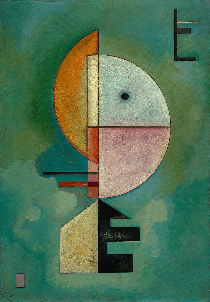 Kandinsky "Up" Framed Canvas Art Print: 3D Texture, Bauhaus Style FOSHE ART