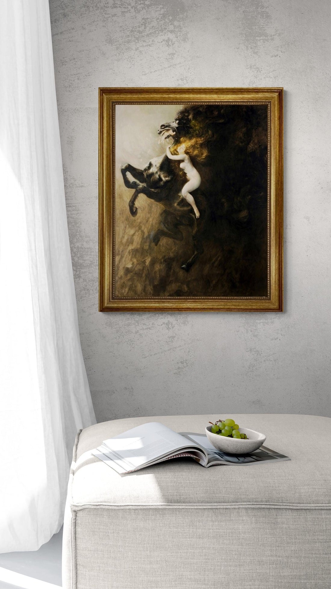 Władysław Podkowiński: Frenzy of Exultations (1894), canvas Gliclee hand finished premium print with brush strokes + golden vintageous frame FOSHE ART