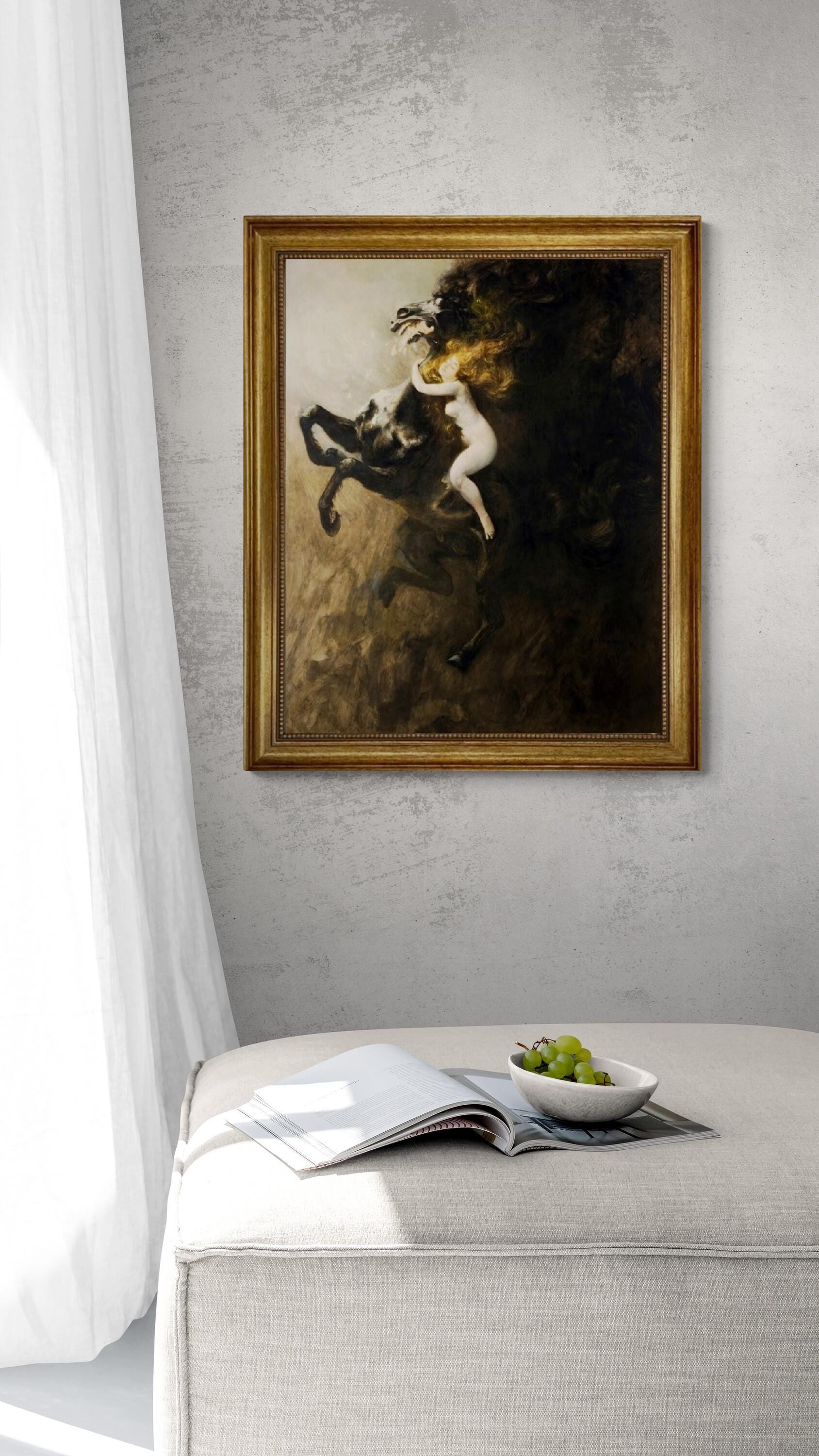 Władysław Podkowiński: Frenzy of Exultations (1894), canvas Gliclee hand finished premium print with brush strokes + golden vintageous frame FOSHE ART