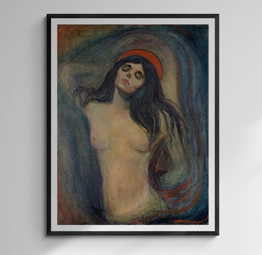 Timeless Beauty: Madonna by Edvard Munch  Giclee Print Reproduction Painting, Heavyweight print on Fineart paper or museum quality poster FOSHE ART